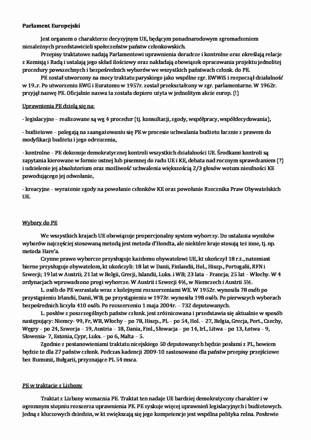 Wykład - parlament UE - strona 1