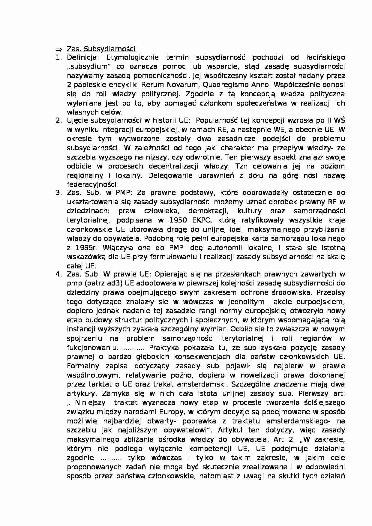 Wykład - zasada subsydiarności - strona 1