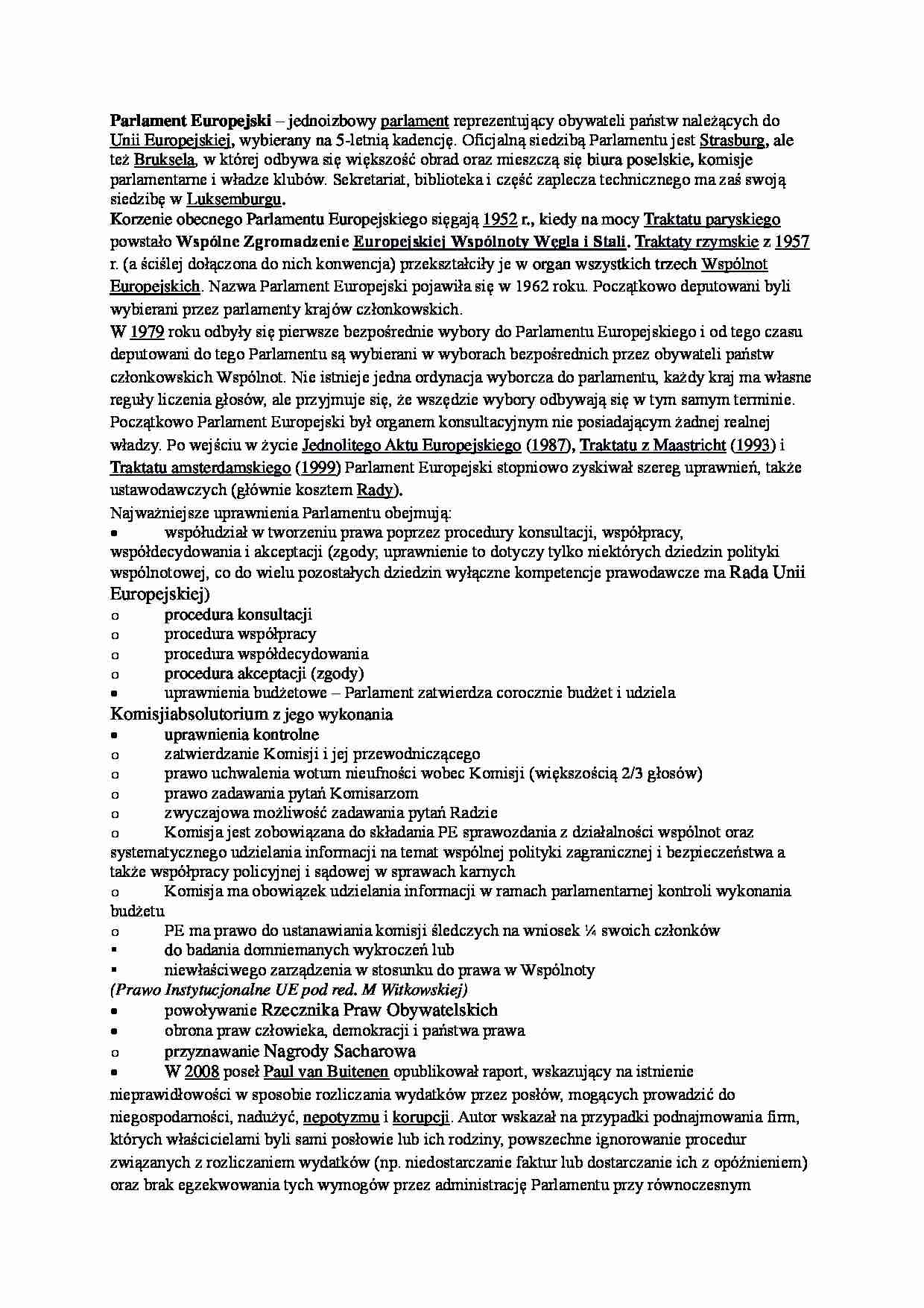 Wykład - Parlament Europejski - strona 1