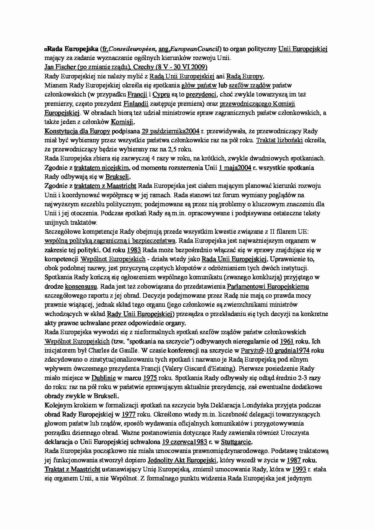 Wykład - Rada Europejska - strona 1