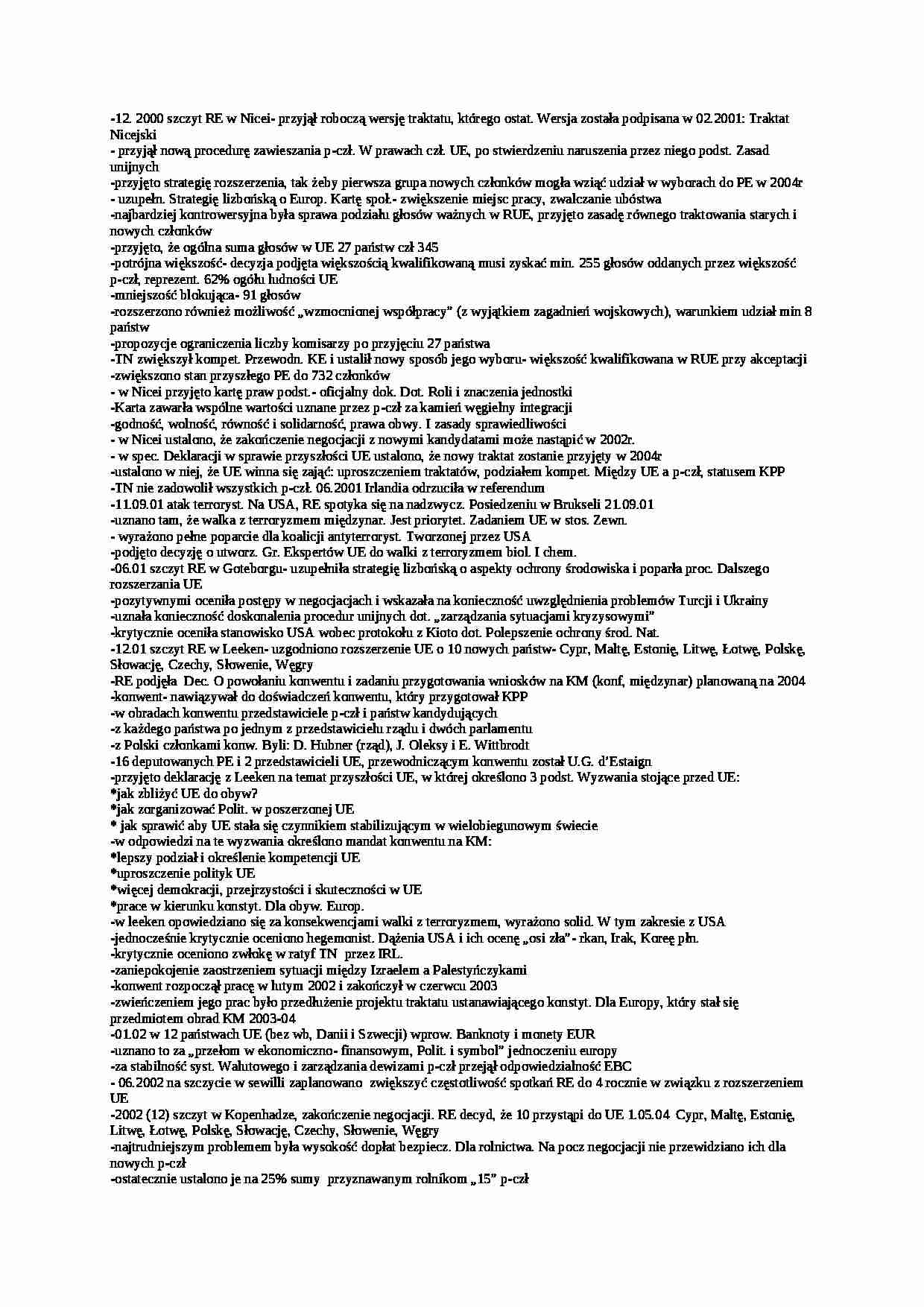 Szczyt Rady Europejskiej w Nicei - wykład - strona 1