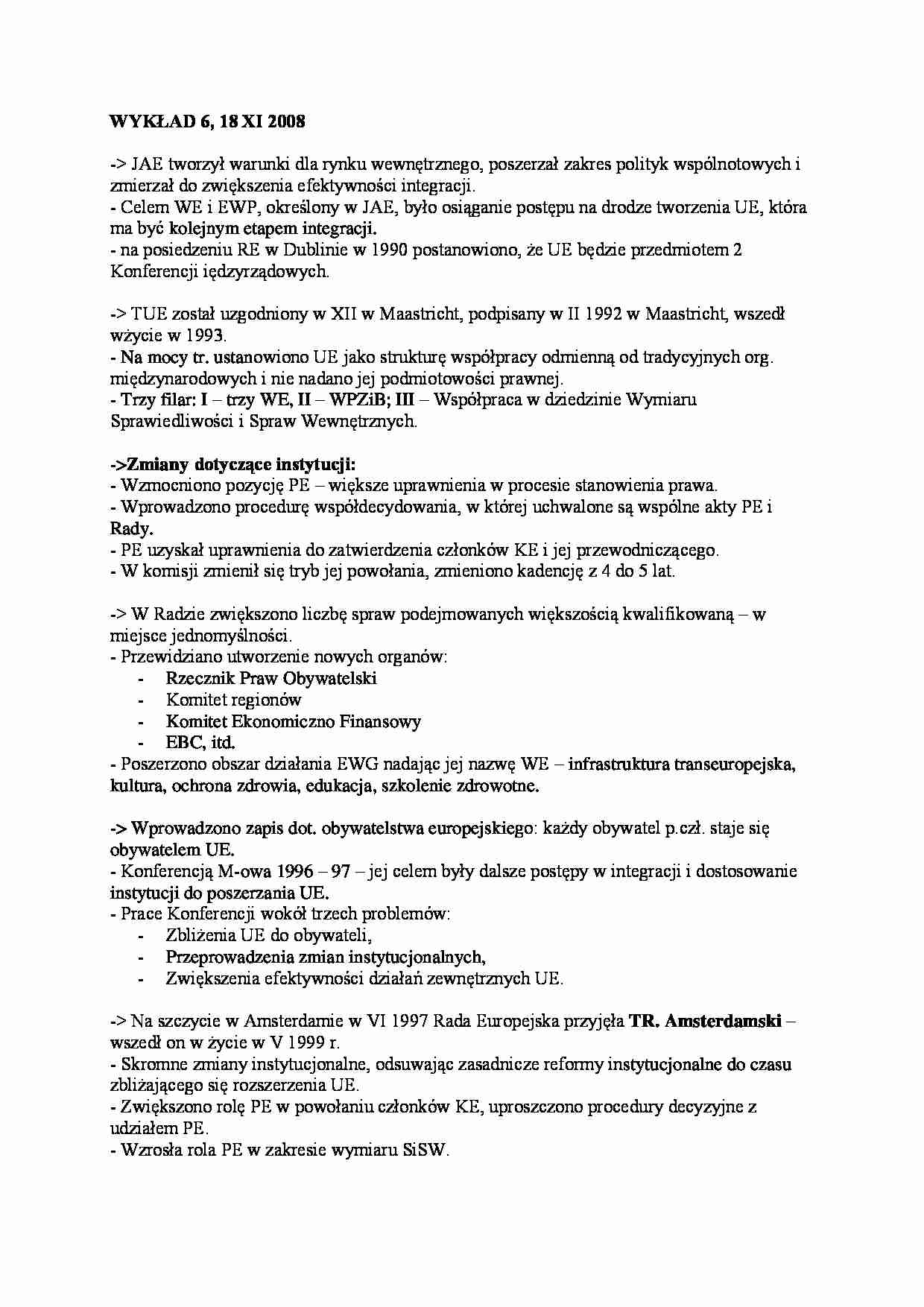Wykład - system instytucjonalny i prawny UE - strona 1