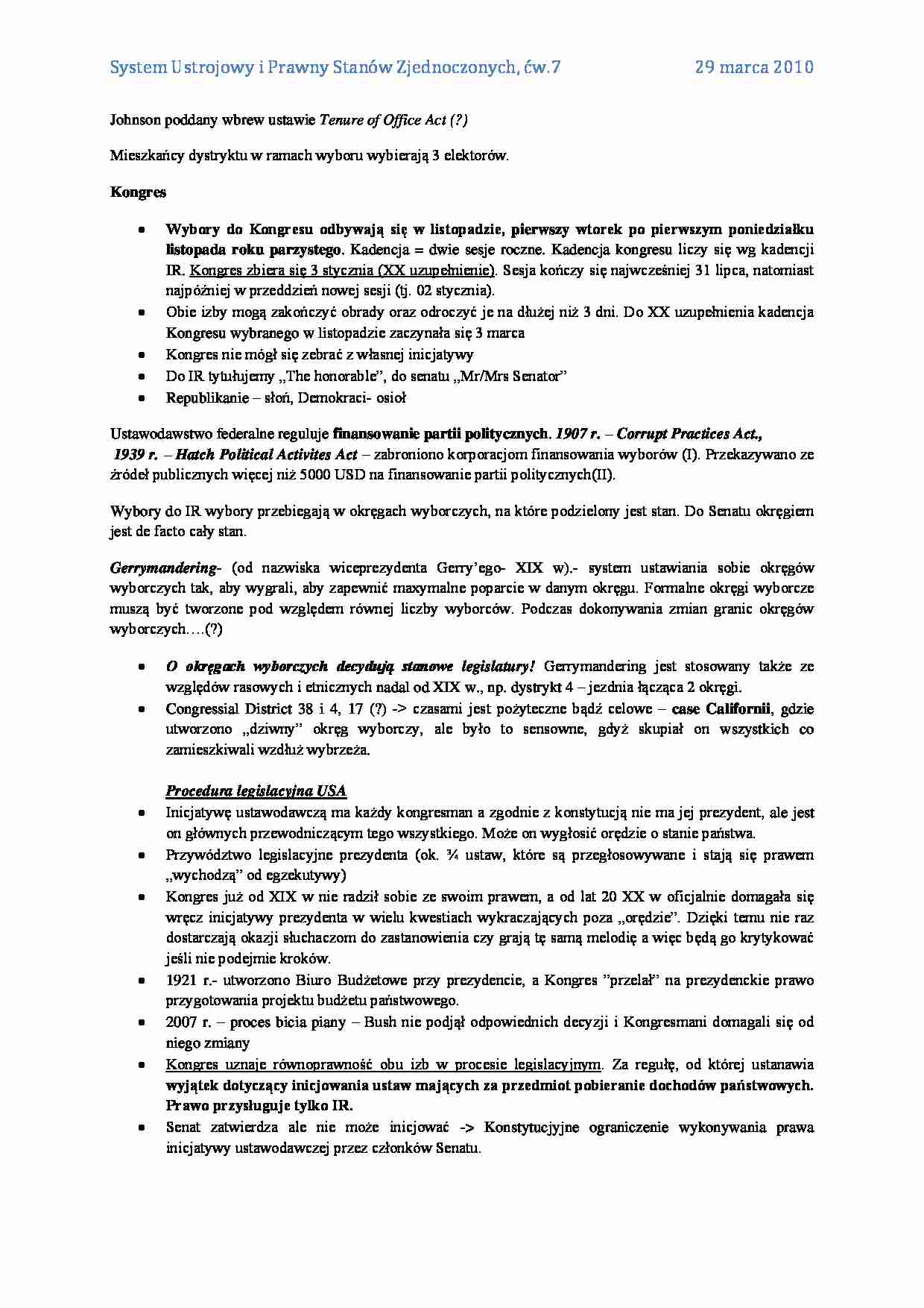 Wybory prezydenckie w USA - wykład - strona 1