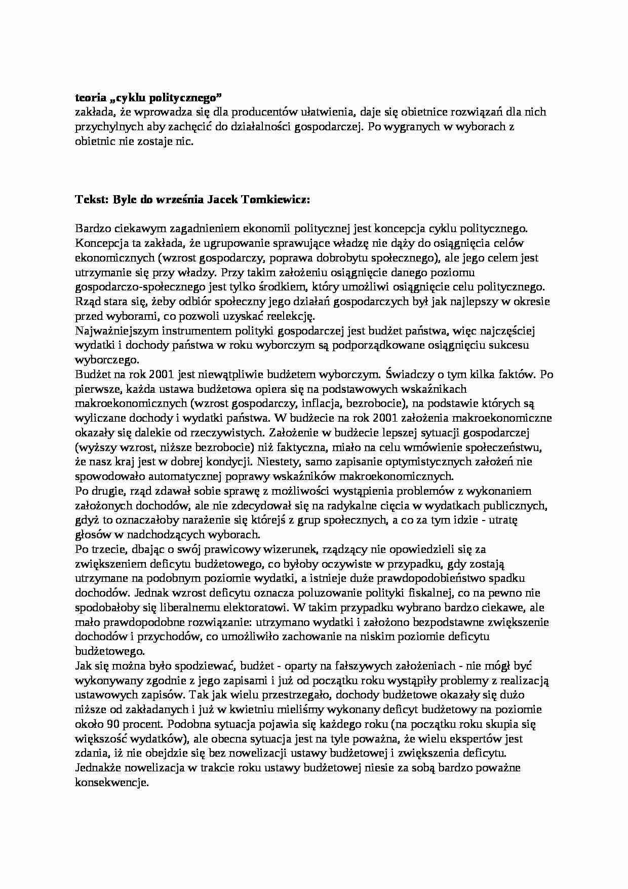 Cykl pollityczny- opracowanie - strona 1