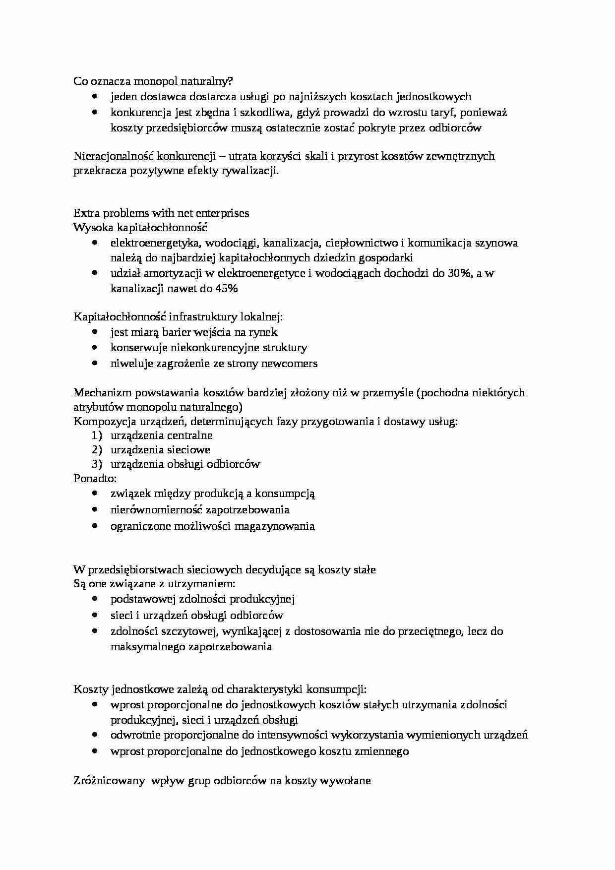 Co oznacza monopol naturalny- opracowanie - strona 1