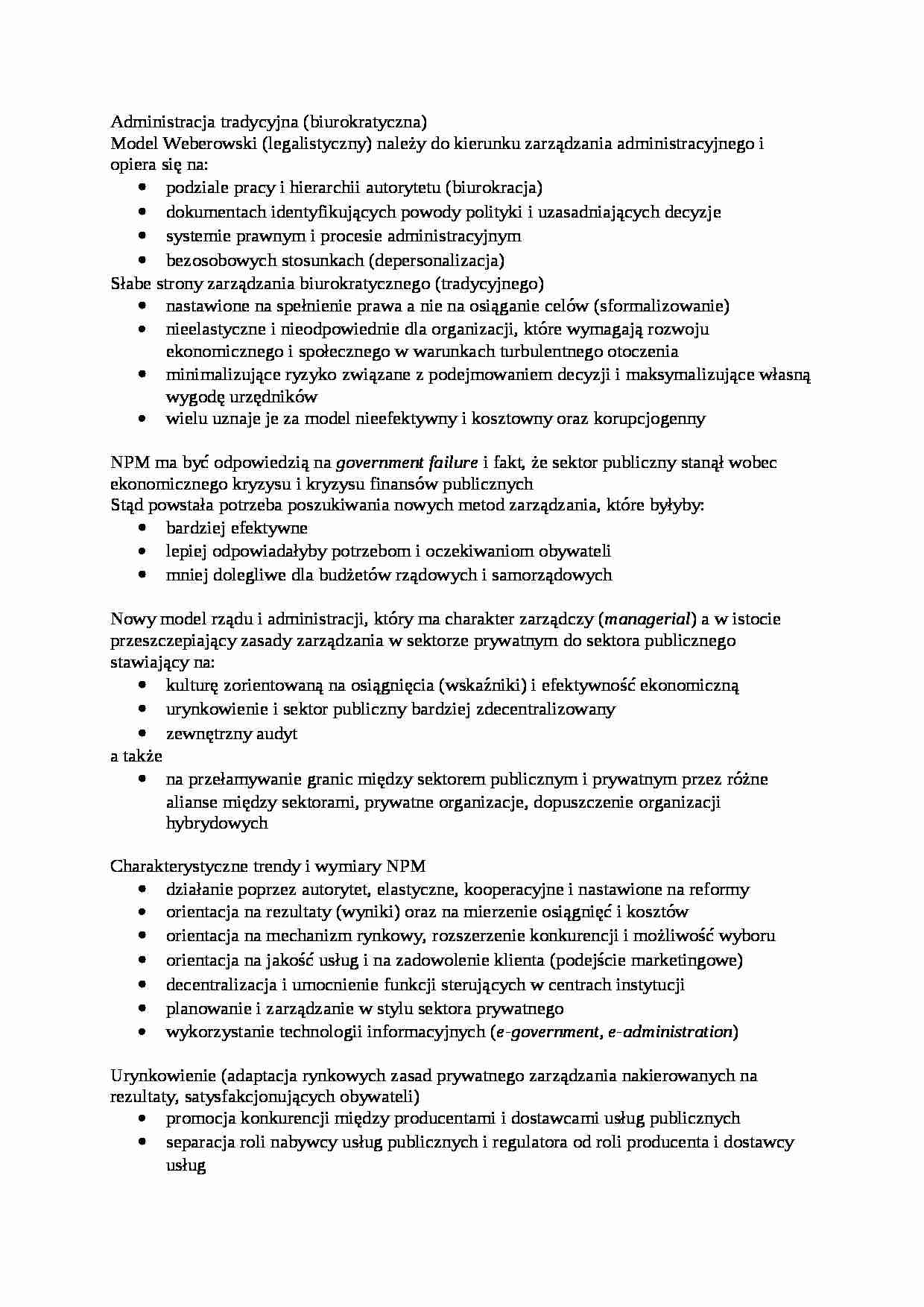 Administracja tradycyjna- opracowanie - strona 1