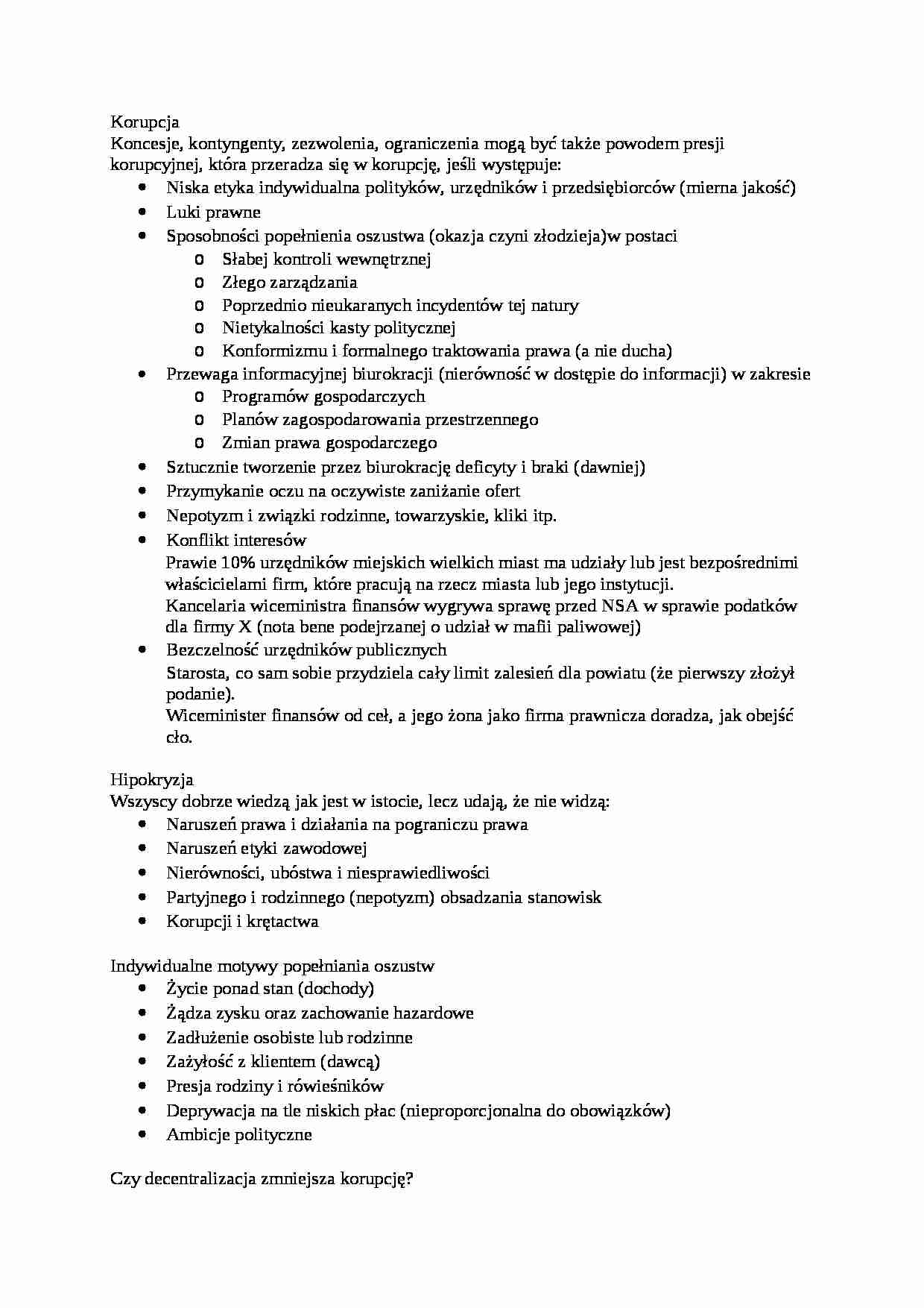 Korupcja- opracowanie - strona 1