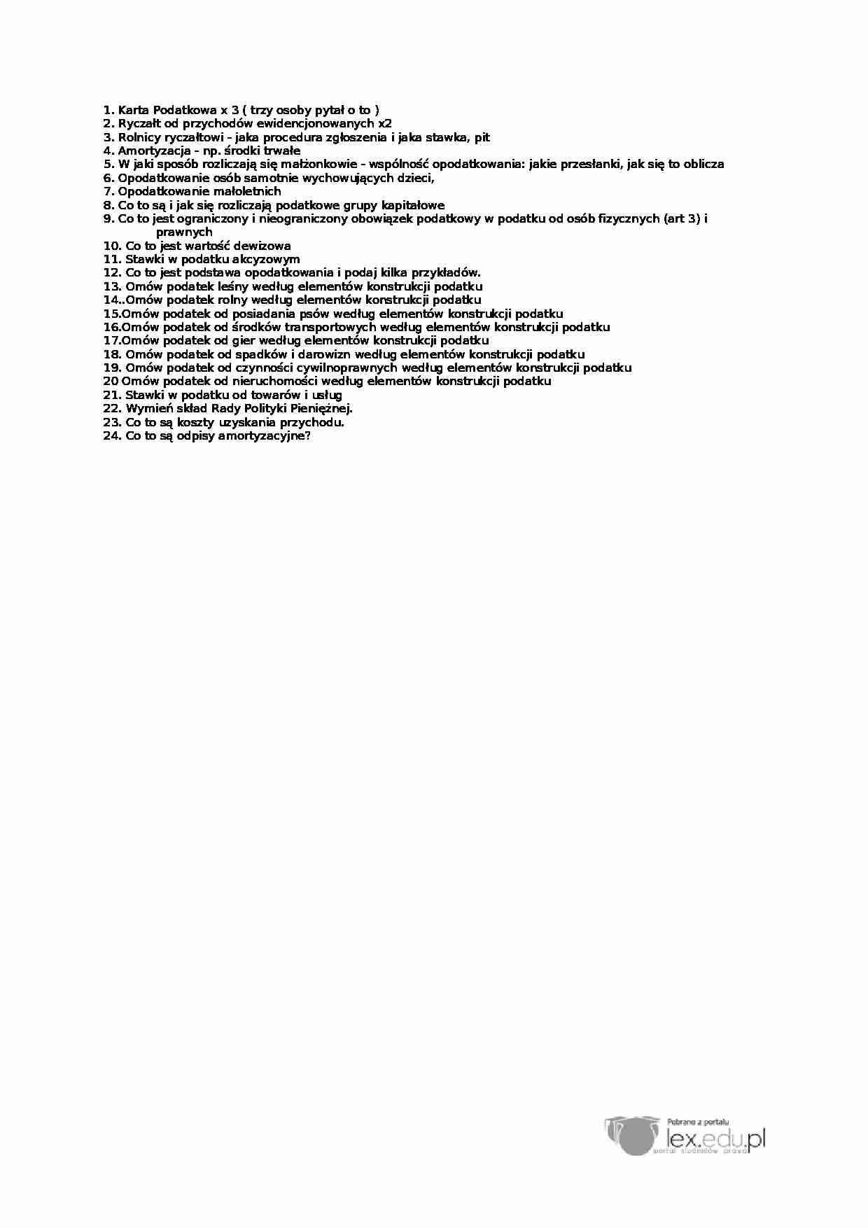 Finanse publiczne- pytania - strona 1