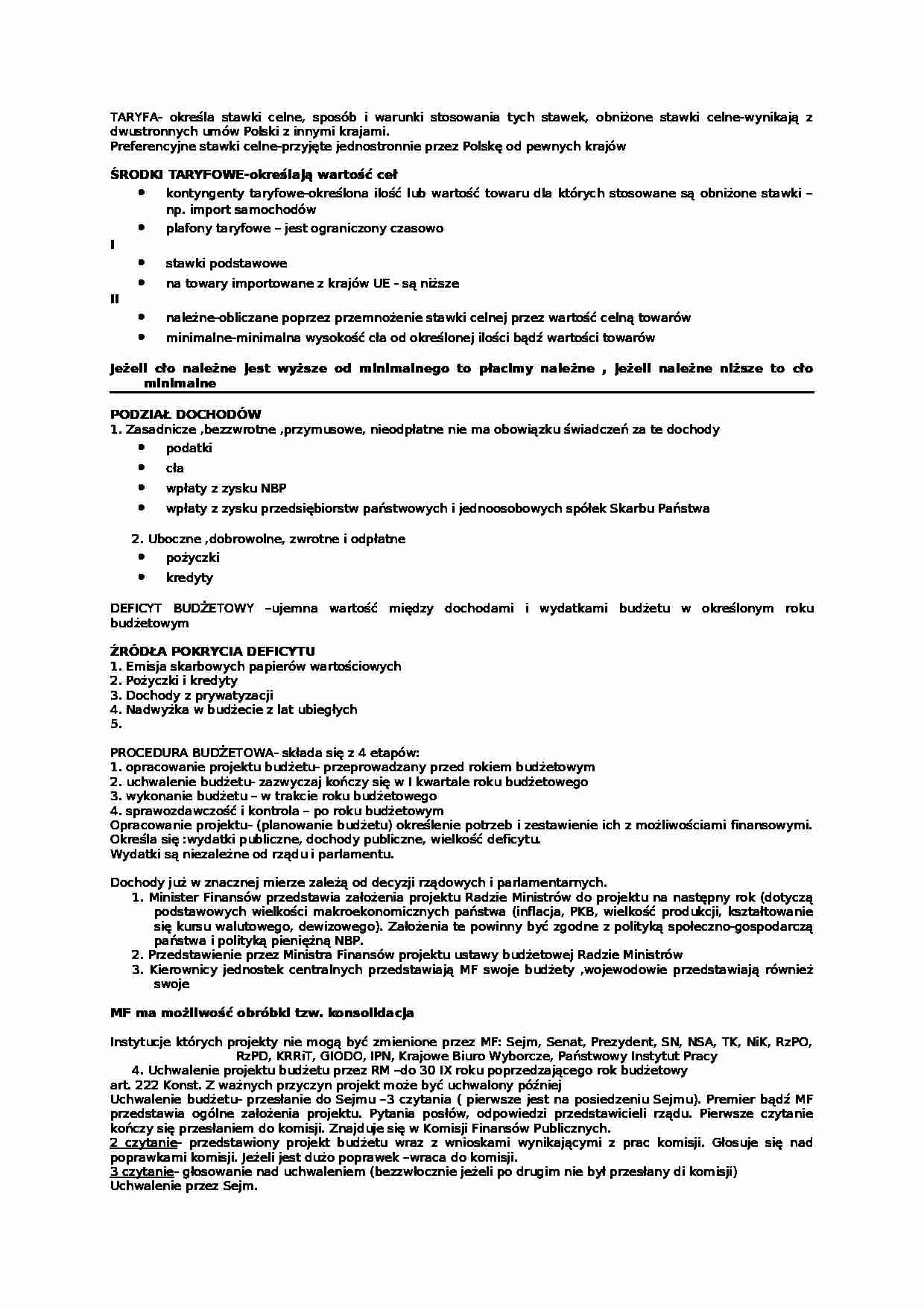 Taryfa- opracowanie - strona 1