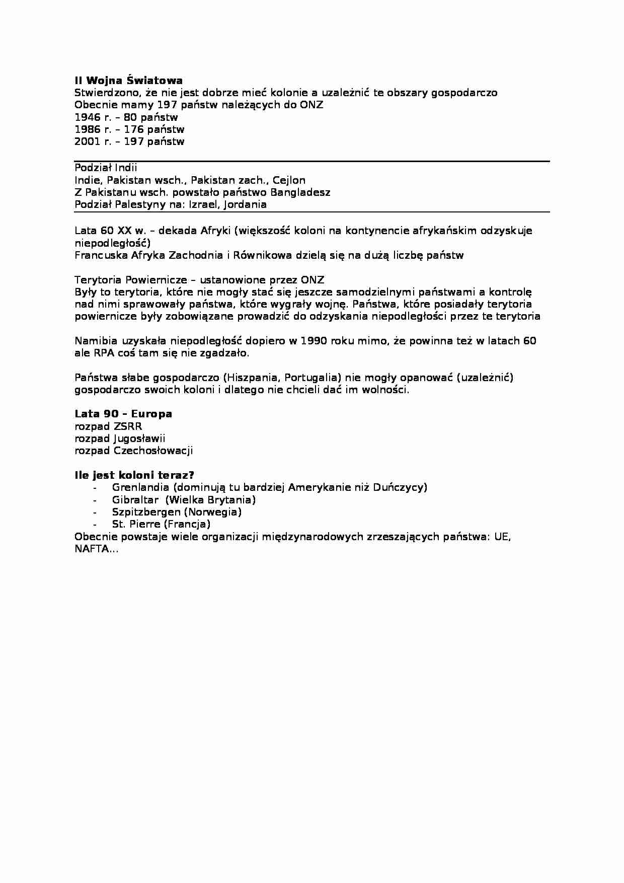 II wojna światowa- opracowanie - strona 1