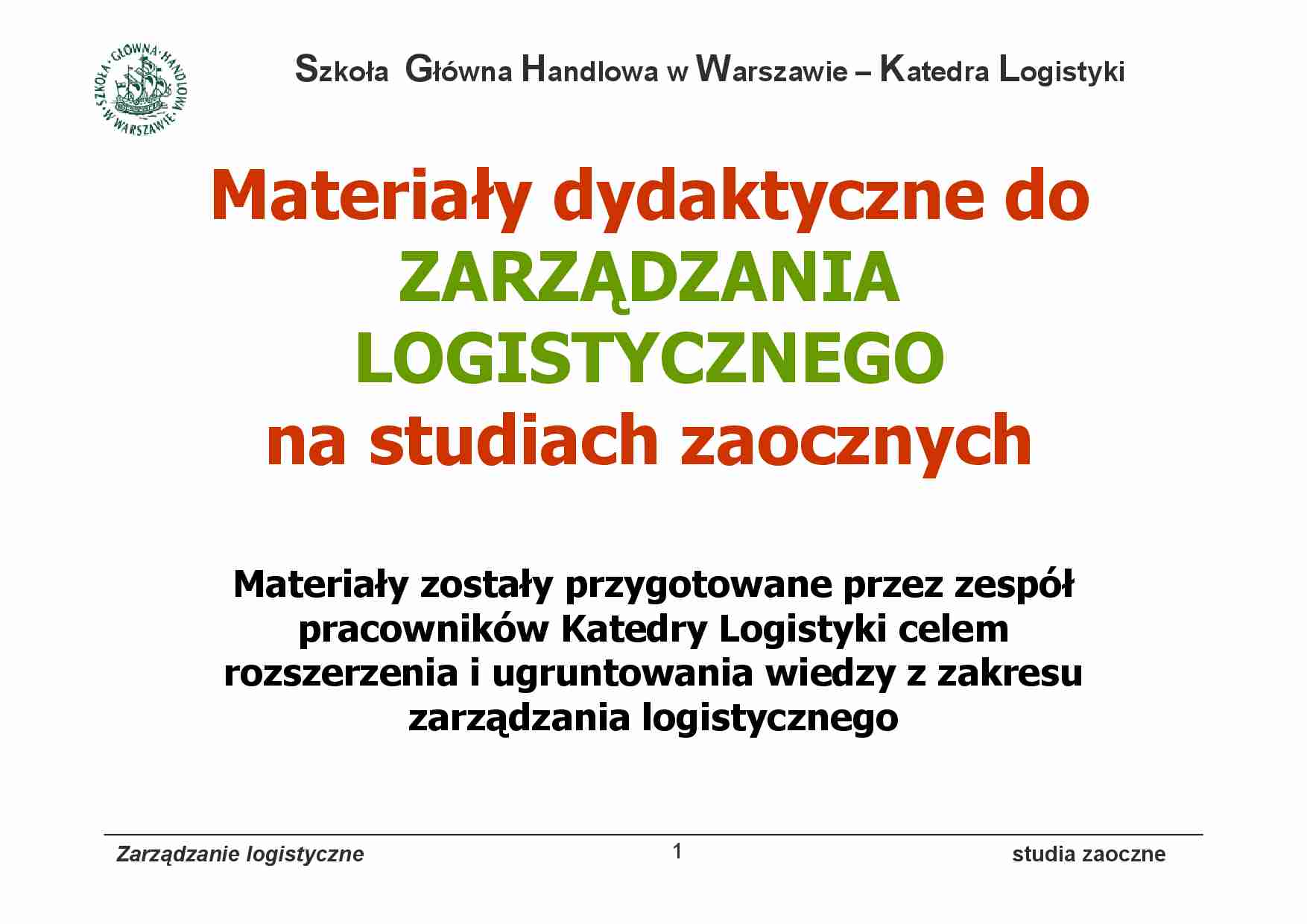 Logistyka- wyklad - strona 1