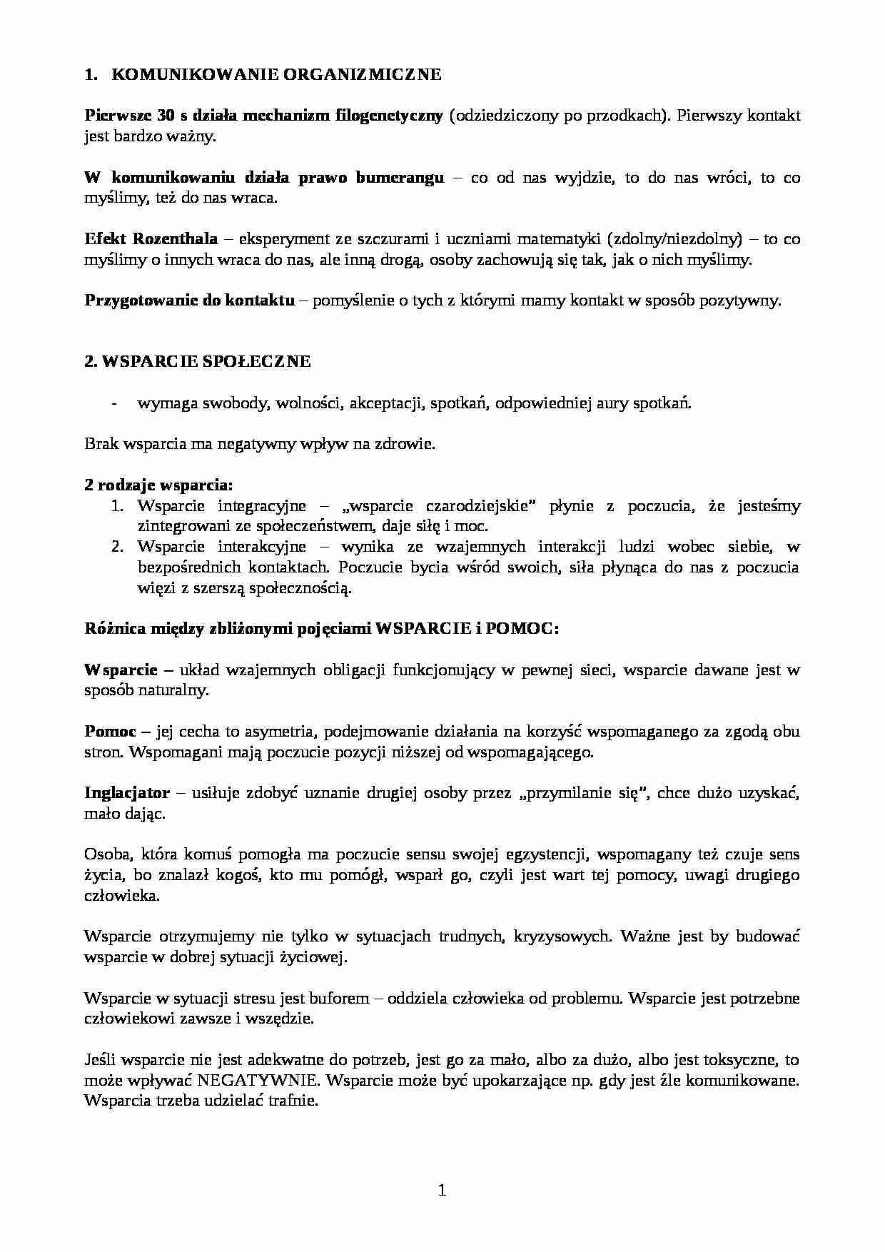 Psychologia Społeczna - wykład 1 c.d. - strona 1
