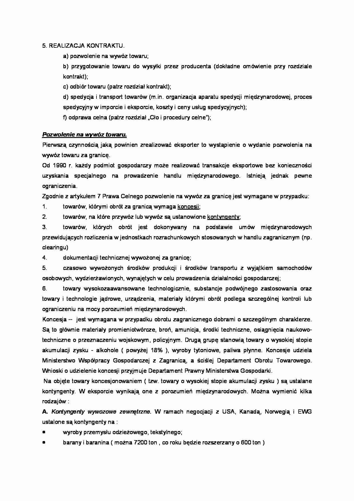 Realizacja kontraktu- opracowanie - strona 1