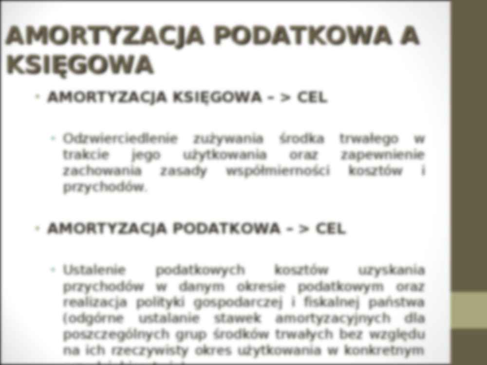 Podatkowe aspekty amortyzacji środków trwałych- prezentacja - strona 2