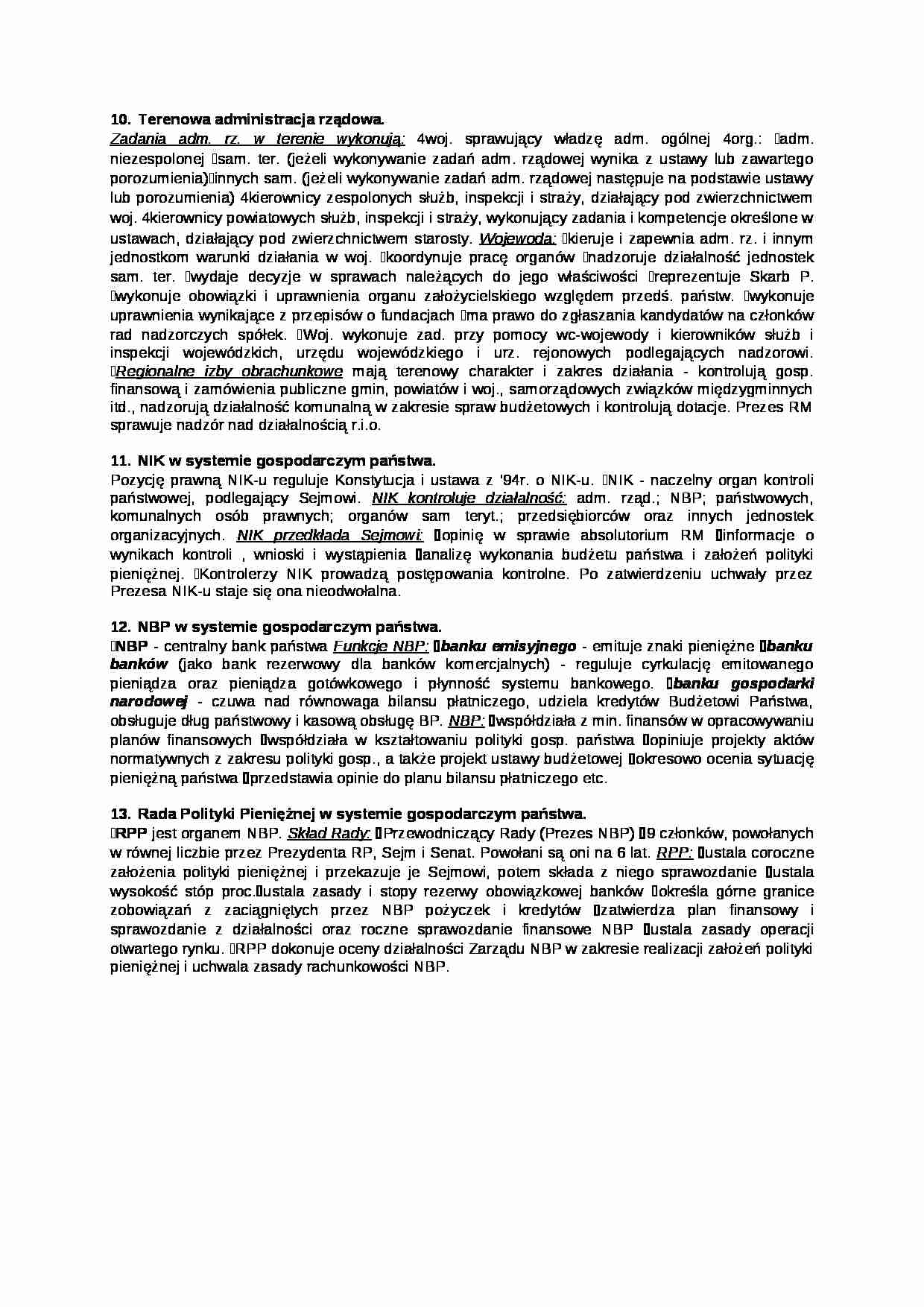 Terenowa administracja rządowa- opracowanie - strona 1