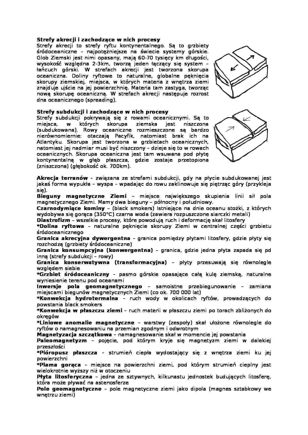 Wykład z geologii o strefach akrecji i subdukcji - strona 1