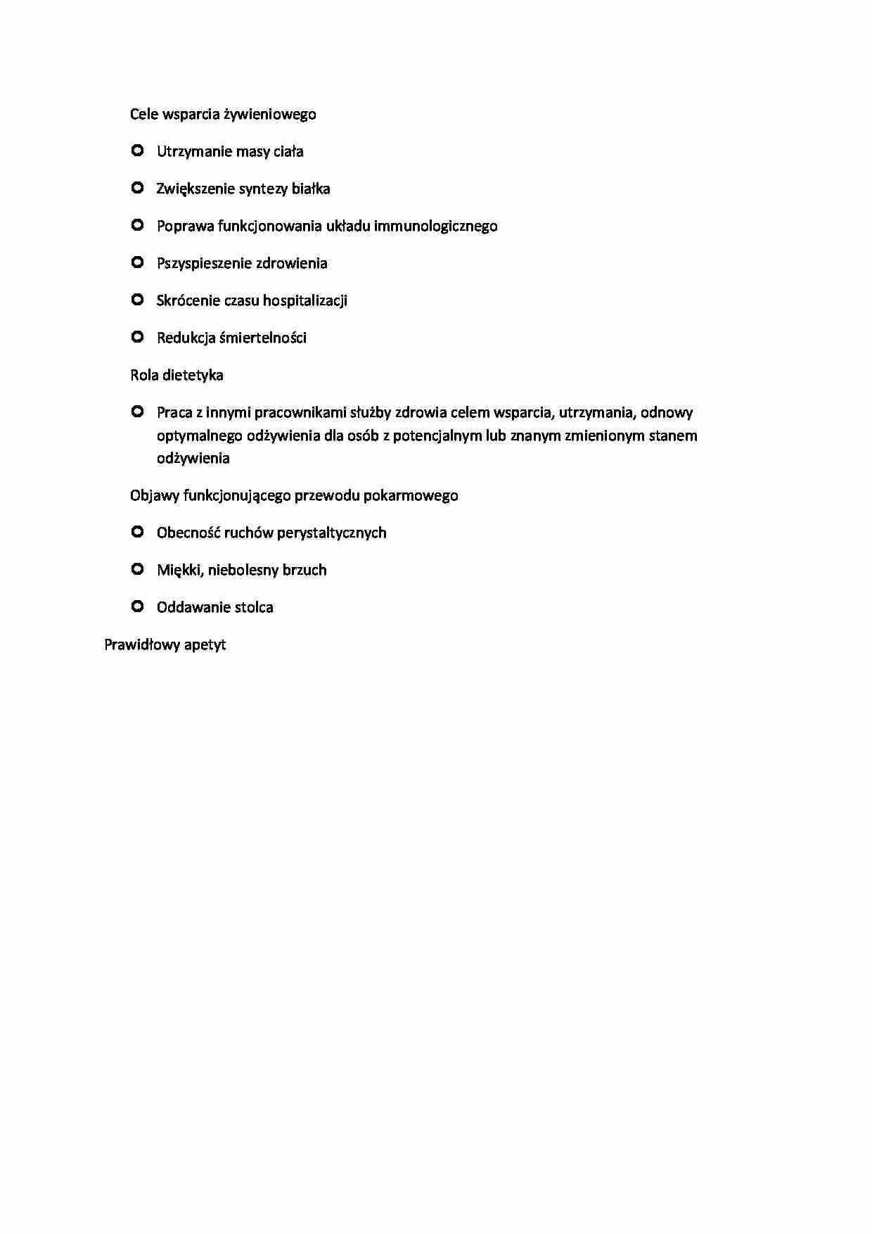 Cele wsparcia żywieniowego - strona 1