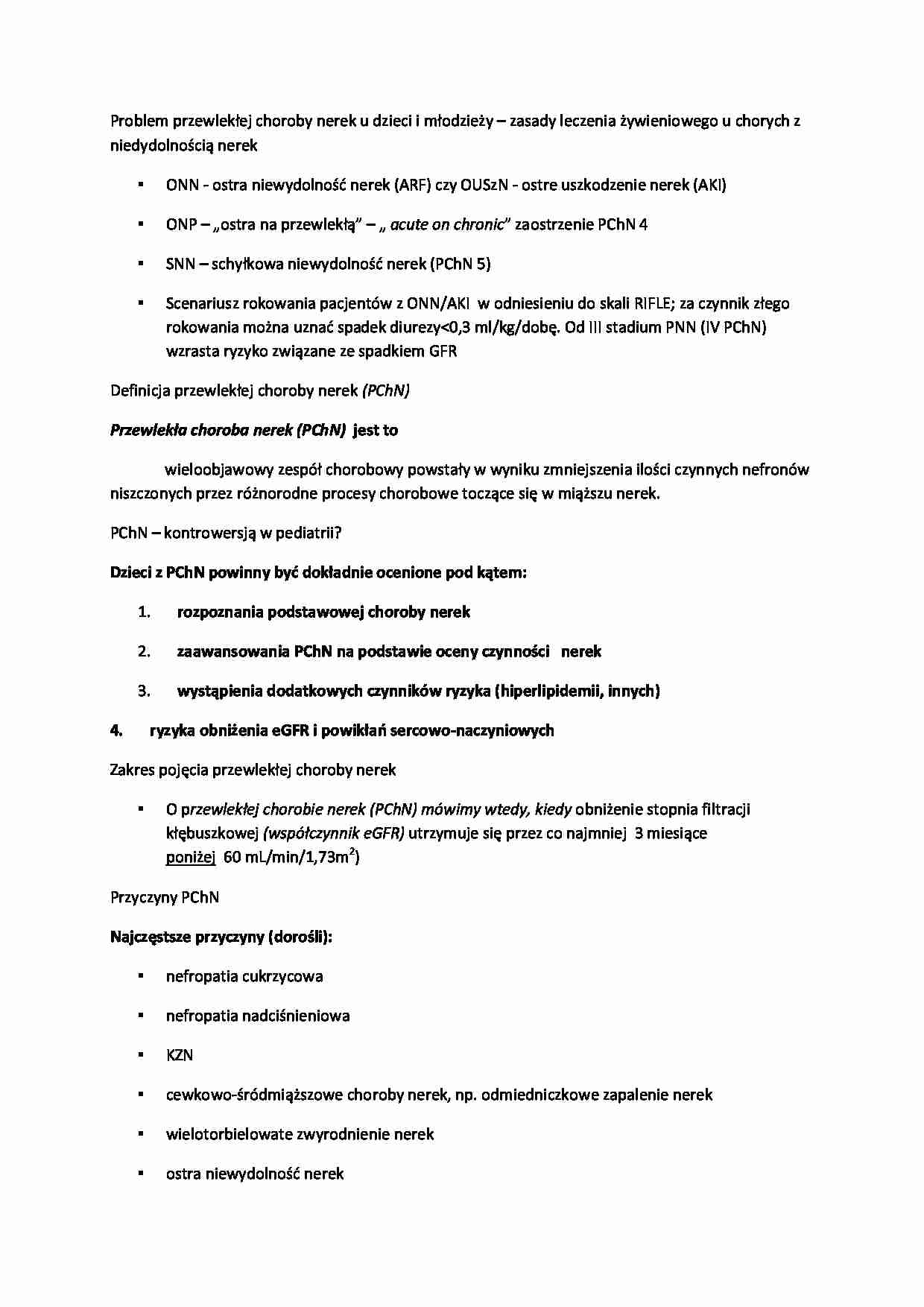Problem przewlekłej choroby nerek u dzieci i młodzieży - strona 1