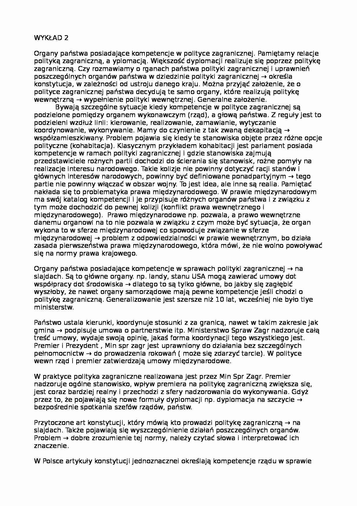 Teoria i praktyka współczesnej dyplomacji- wykład 2 - strona 1