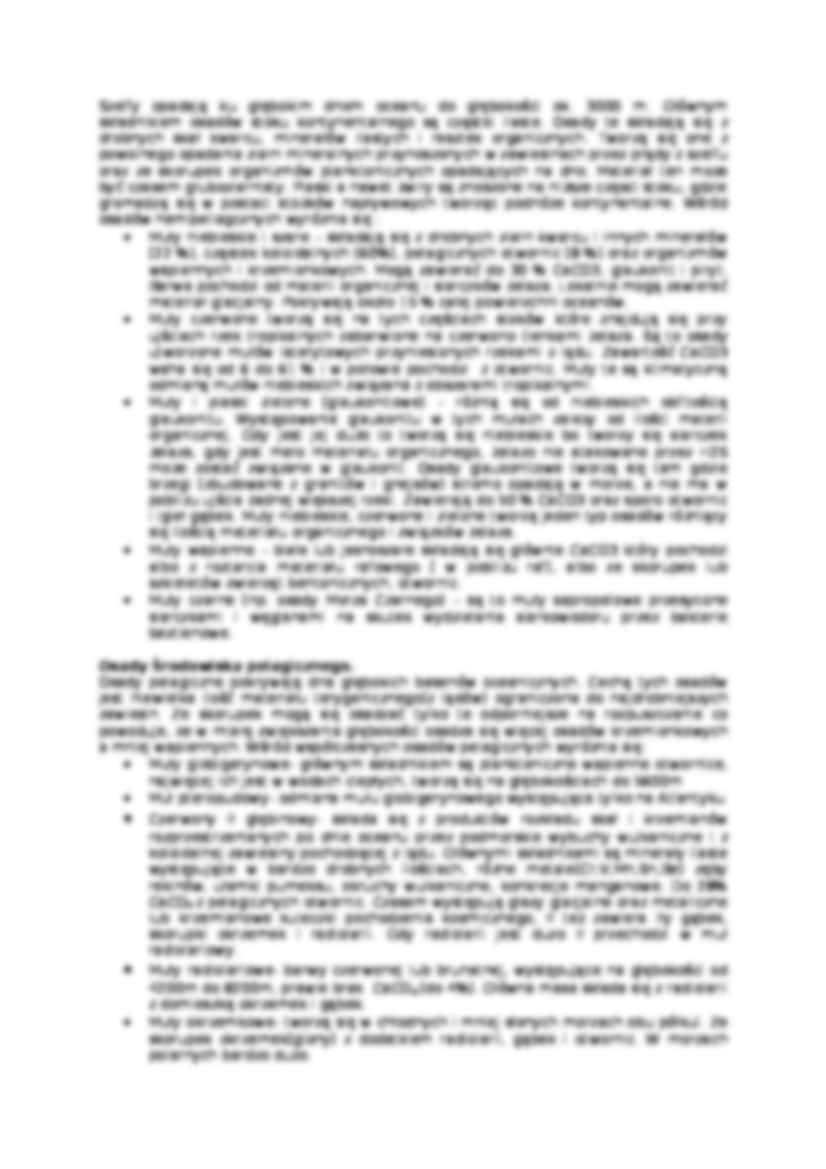 Wykład z geologii o osadach środowiska litoralnego, sublitoralnego, hemipelagicznego oraz pelagicznego - strona 2