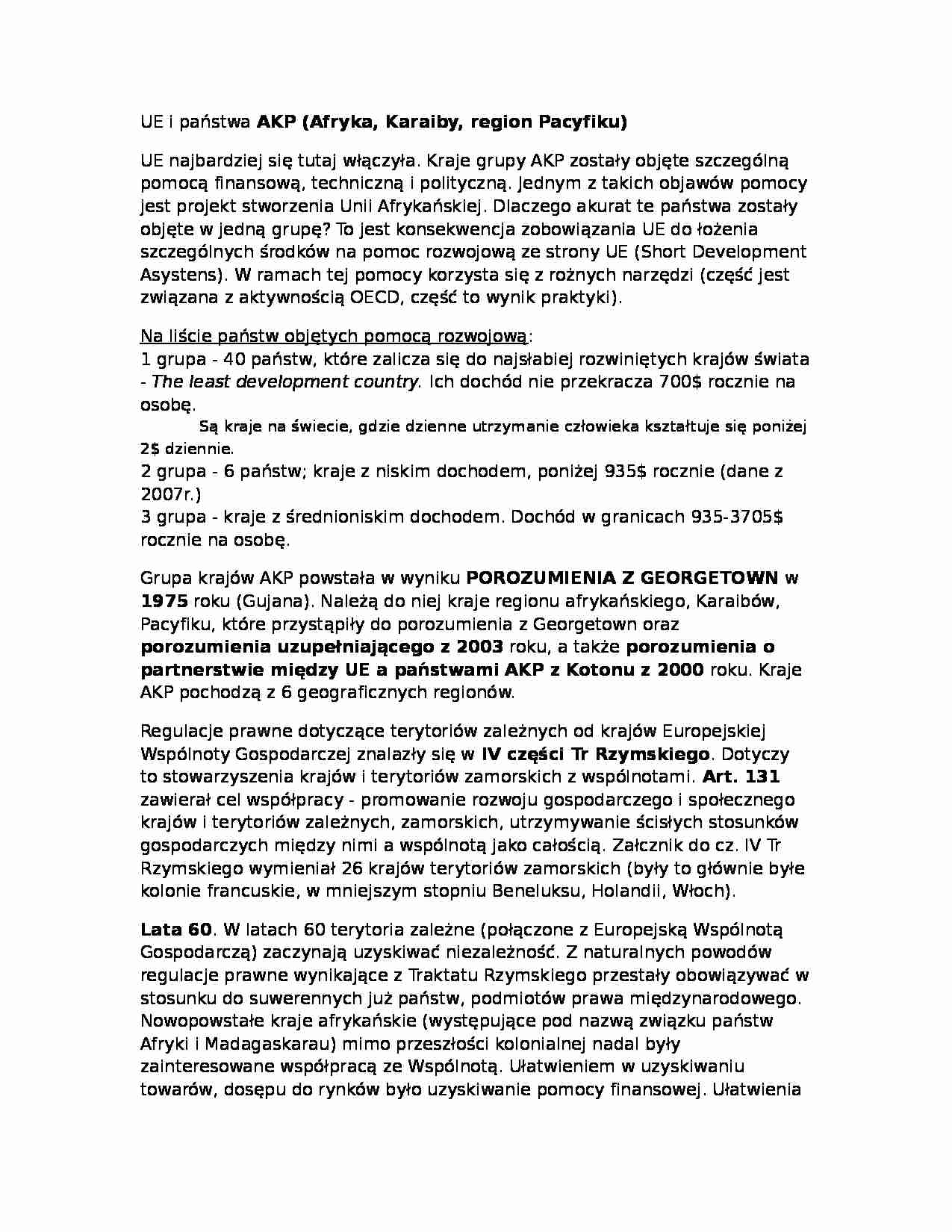 Stosunki zewnętrzne Unii Europejskiej- wykład 9 - strona 1