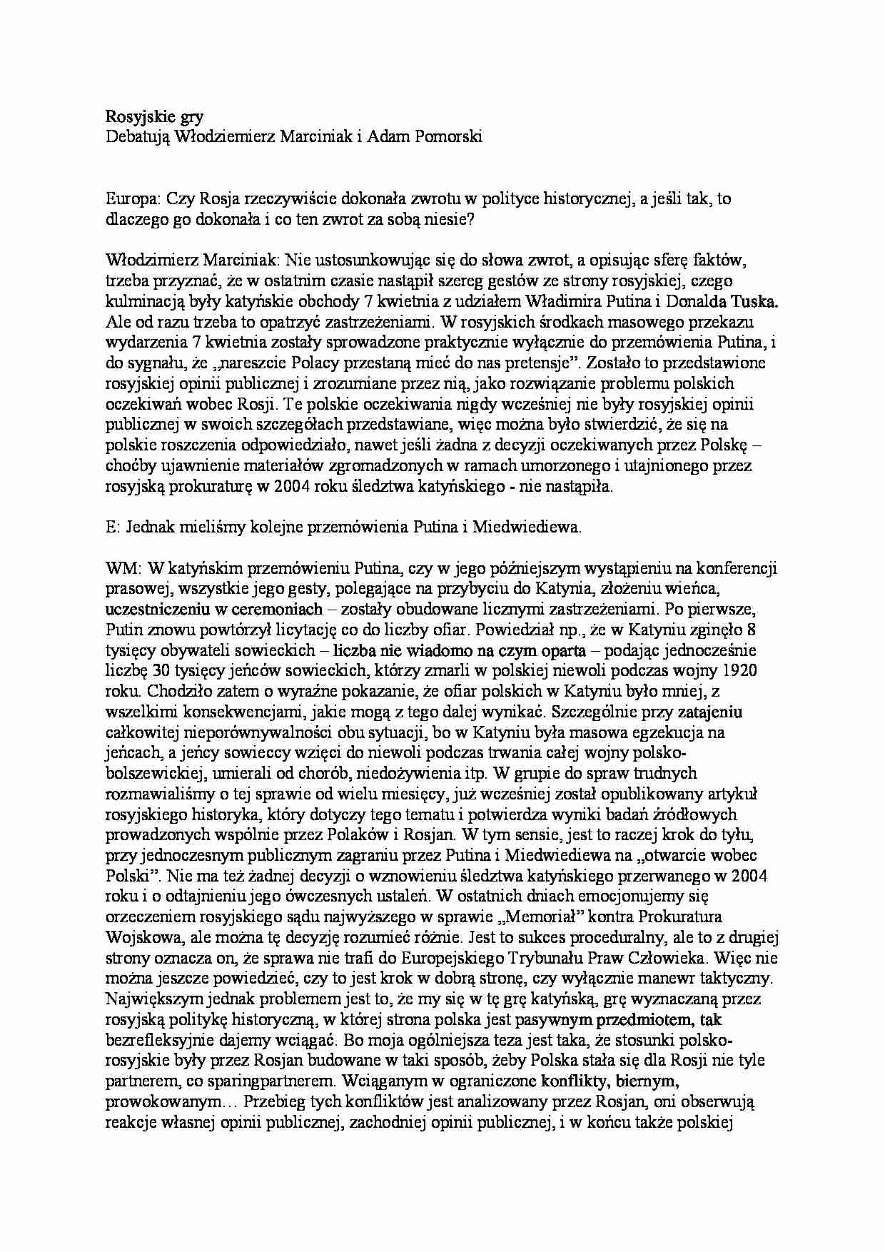 Rosyjskie gry- artykuł - strona 1