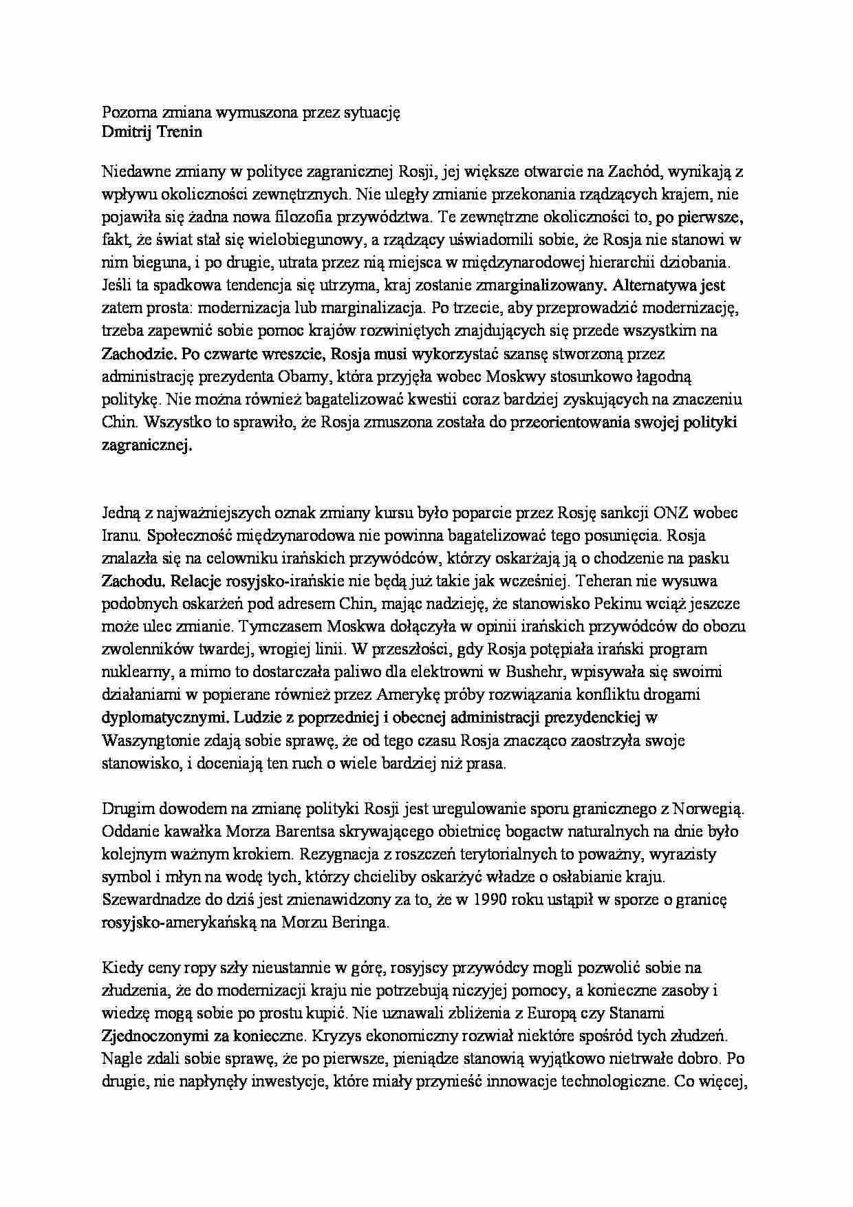 Pozorna zmiana wymuszona przez sytuację- artykuł - strona 1