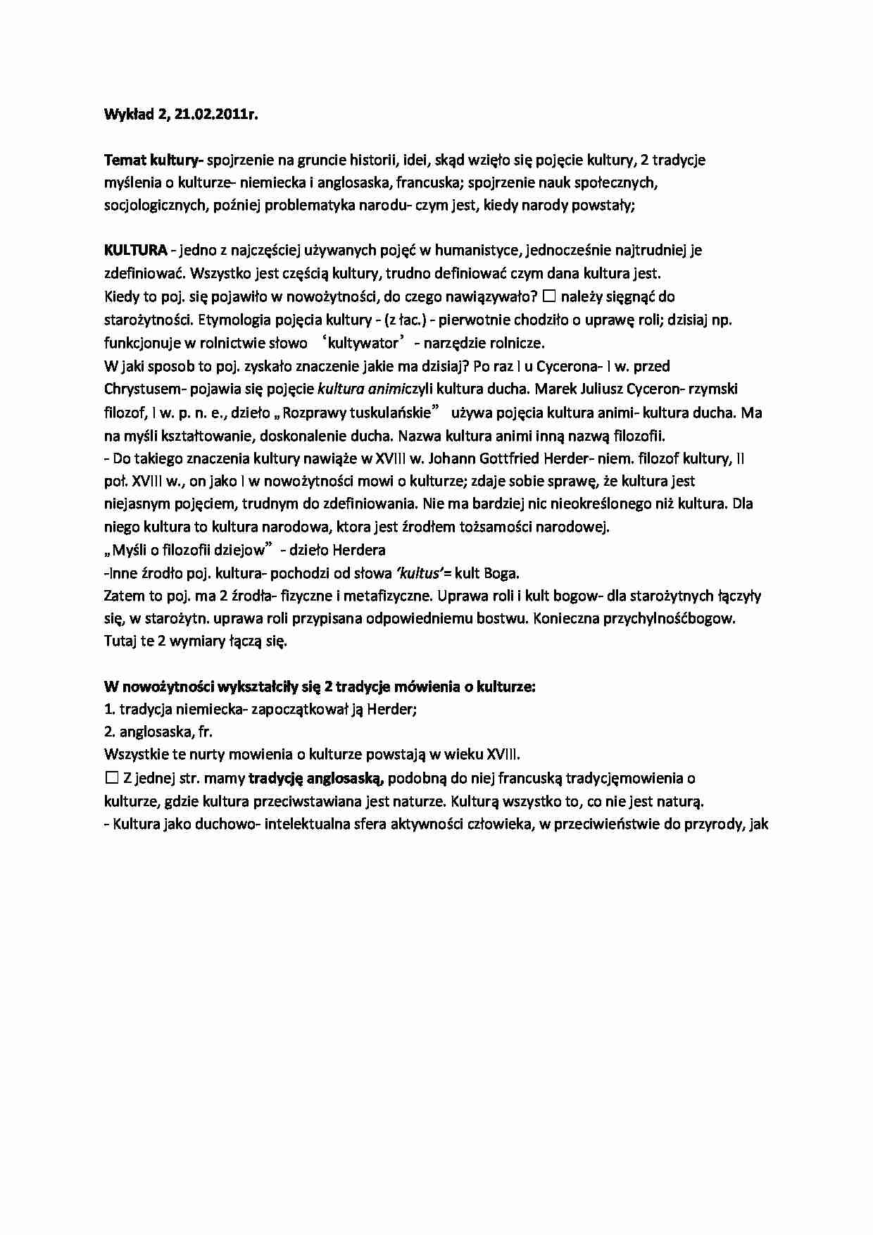 Międzynarodowe stosunki kulturalne- wykład 2 - strona 1