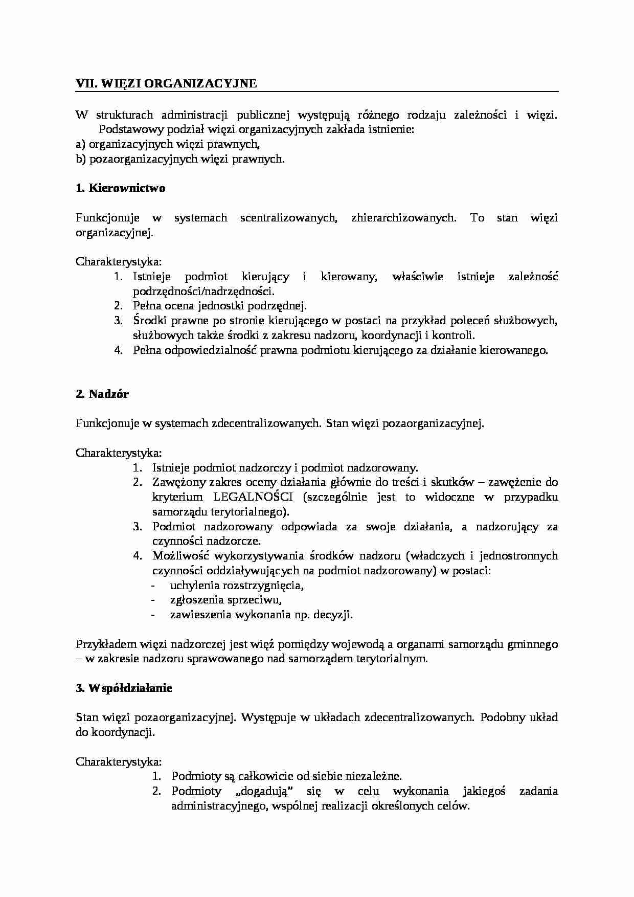 Więzi organizacyjne- opracowanie - strona 1