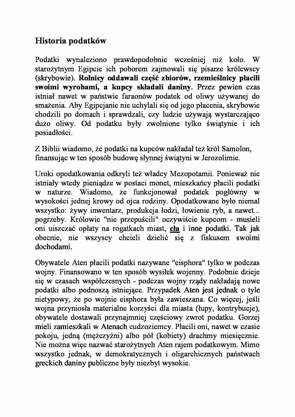 Historia podatków- opracowanie - strona 1