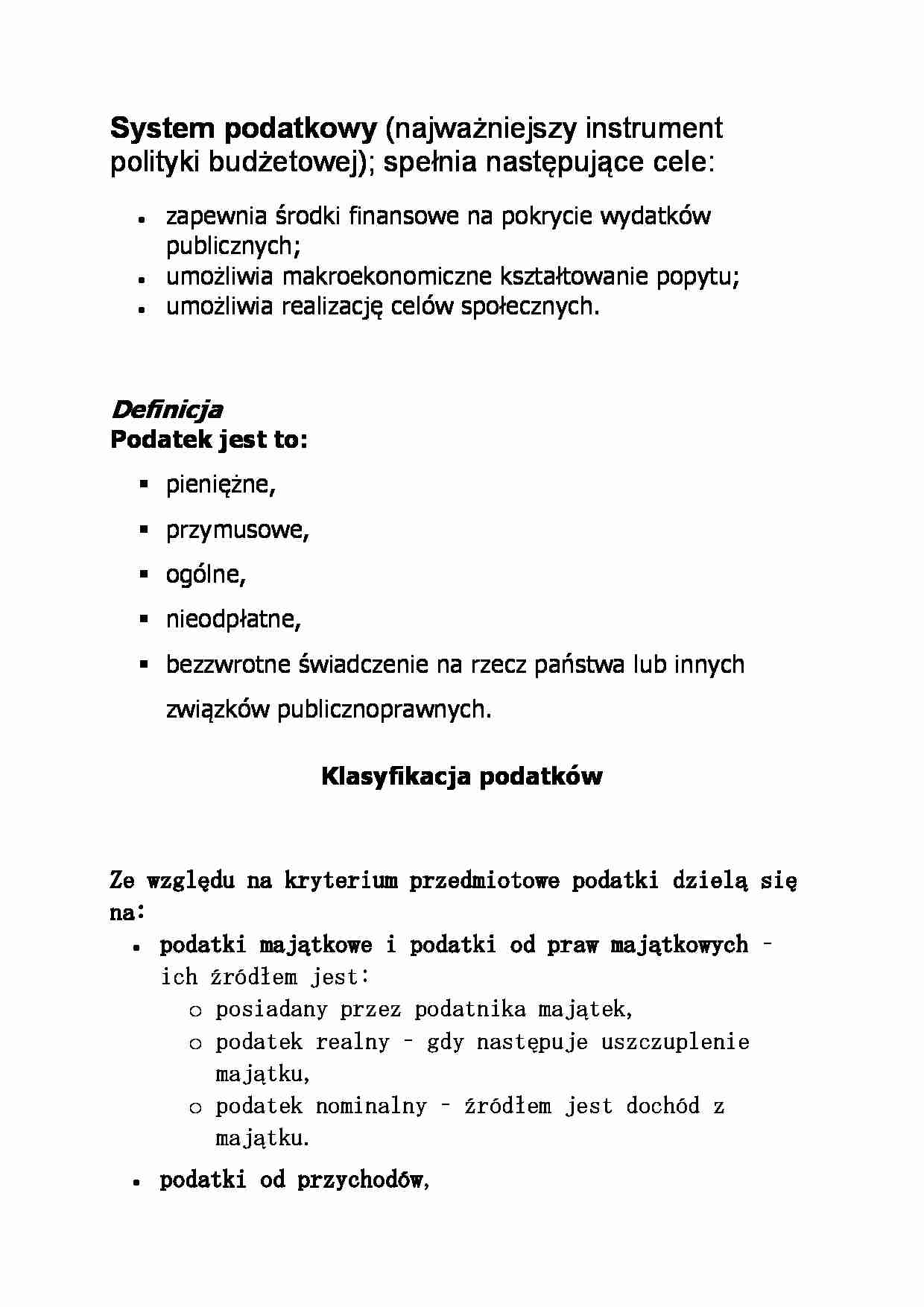 System podatkowy- definicja - strona 1