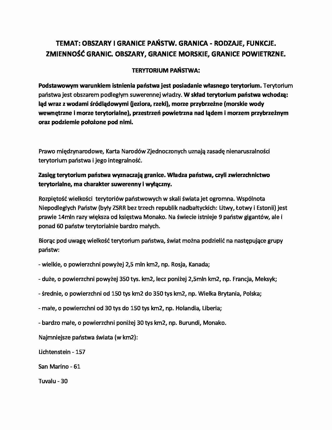 Granice i ich podział- opracowanie - strona 1