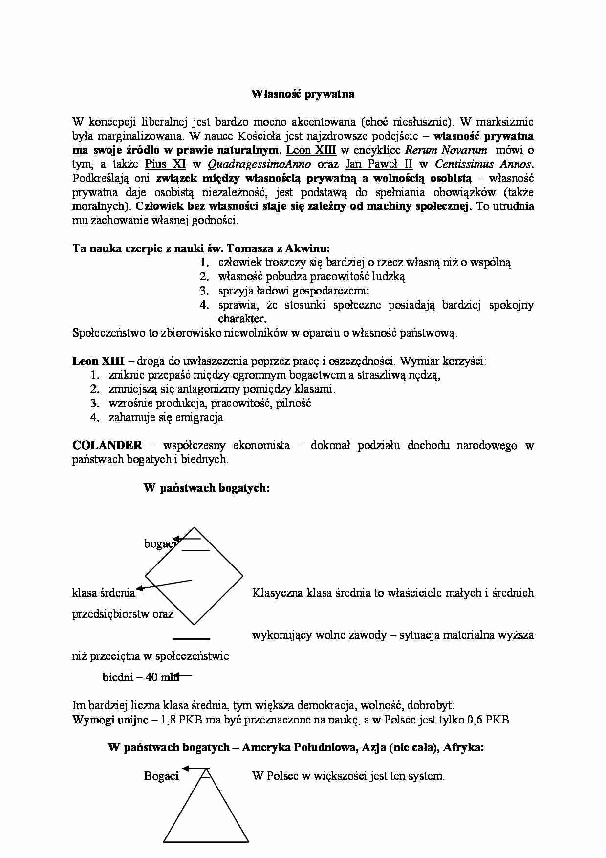 Własność prywatna- opracowanie - strona 1
