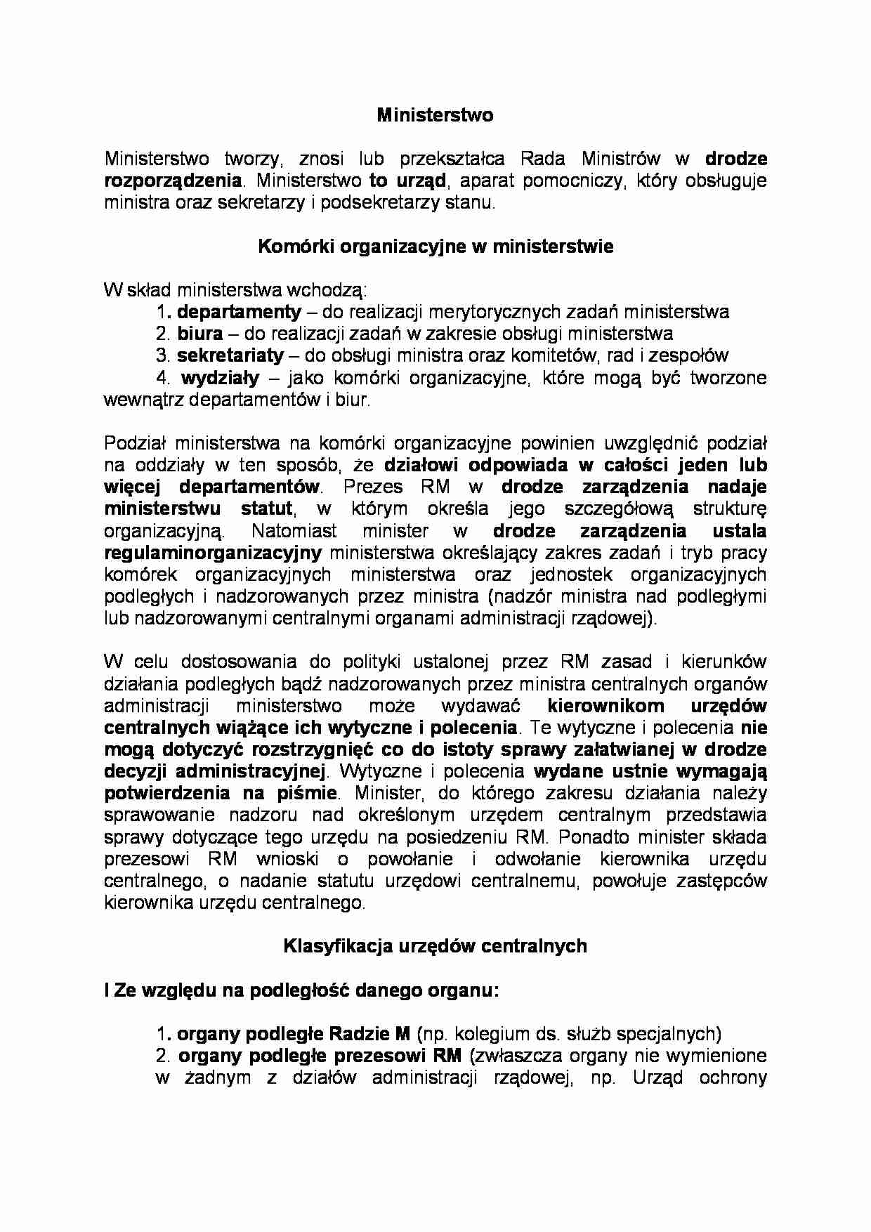 Ministerstwo- opracowanie - strona 1