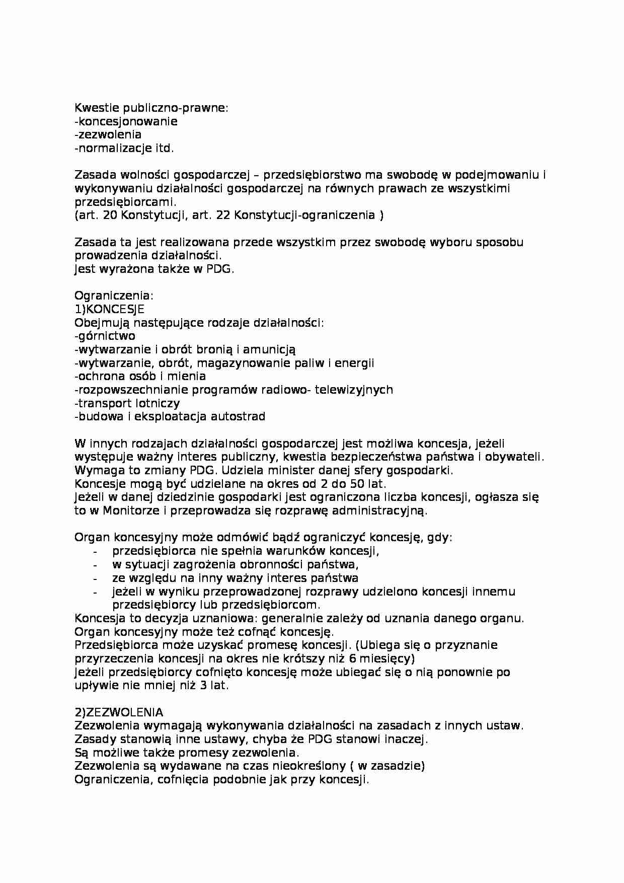 Kwestie publiczno-prawne- opracowanie - strona 1