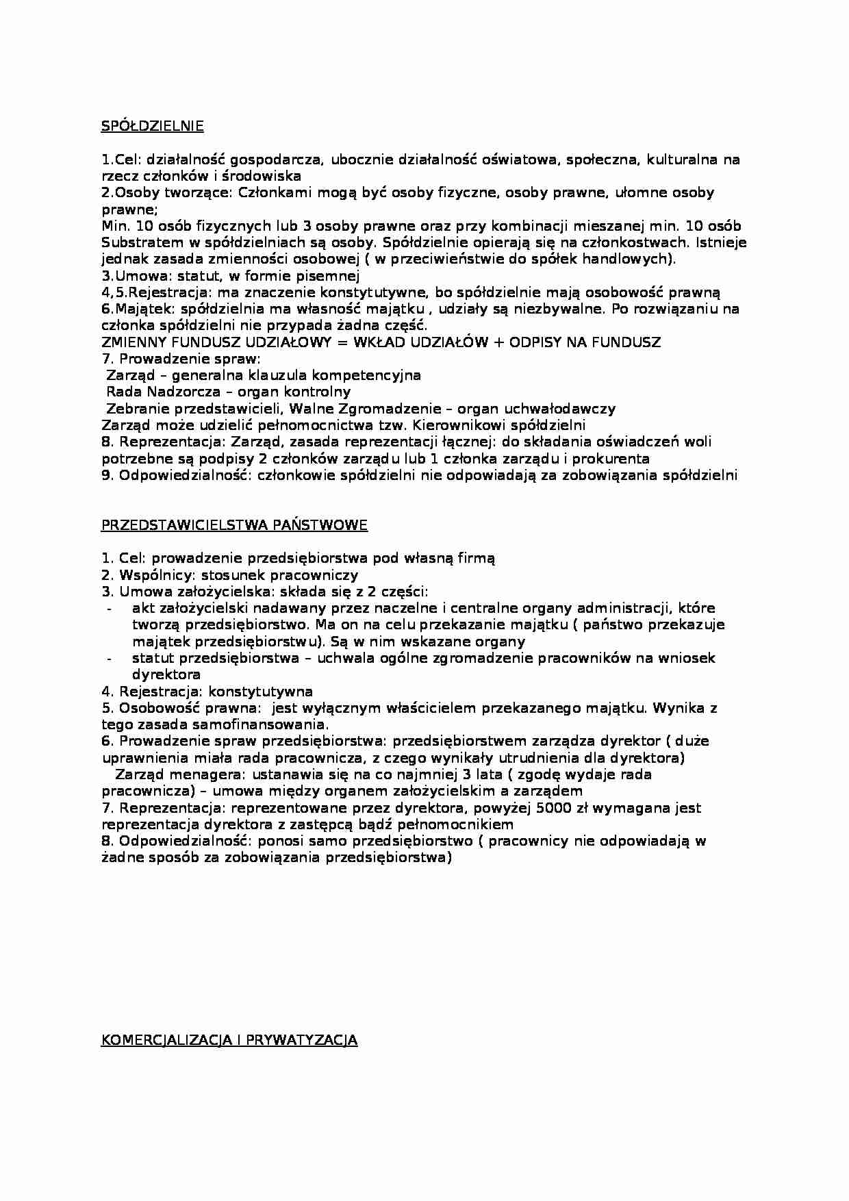 Spółdzielnie- opracowanie - strona 1