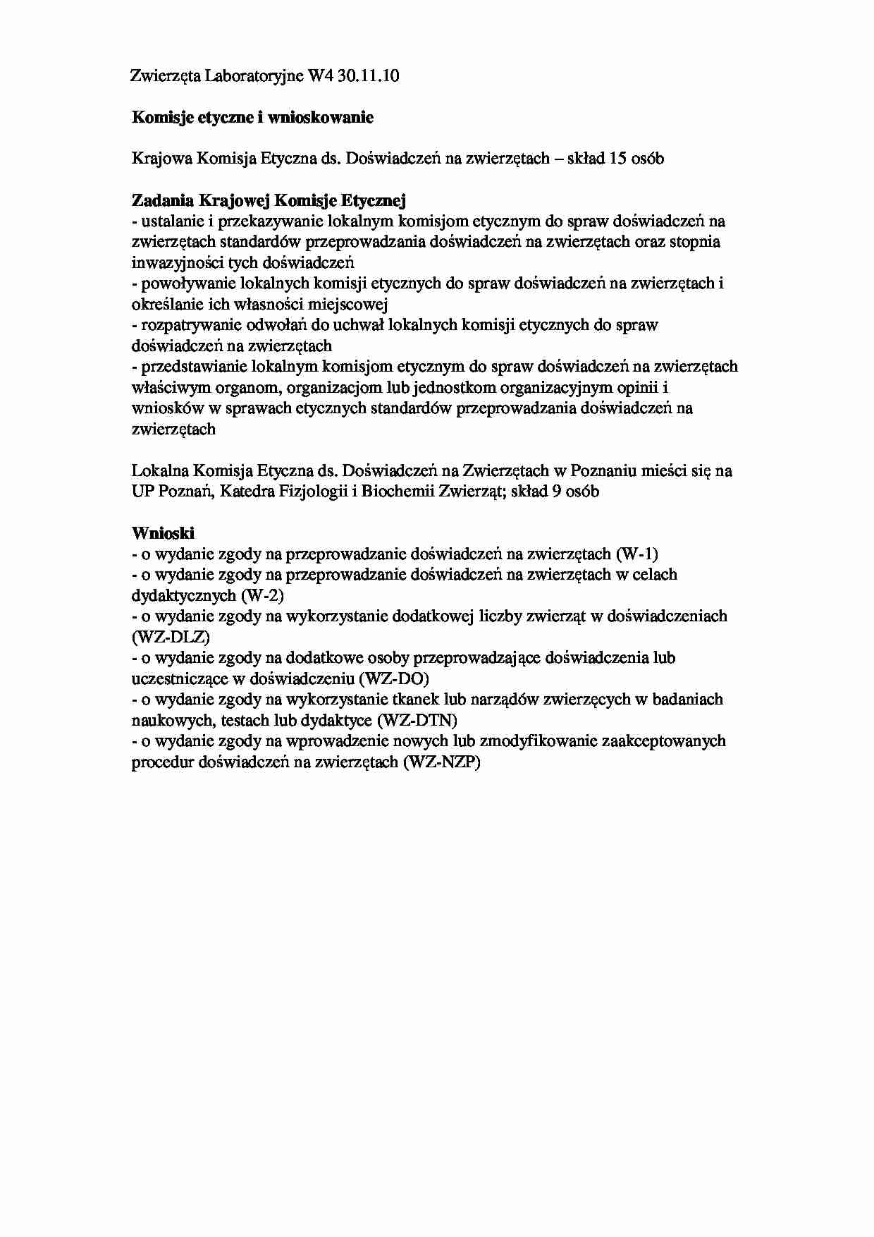 Zwierzęta laboratoryjne - wykład 4 - strona 1