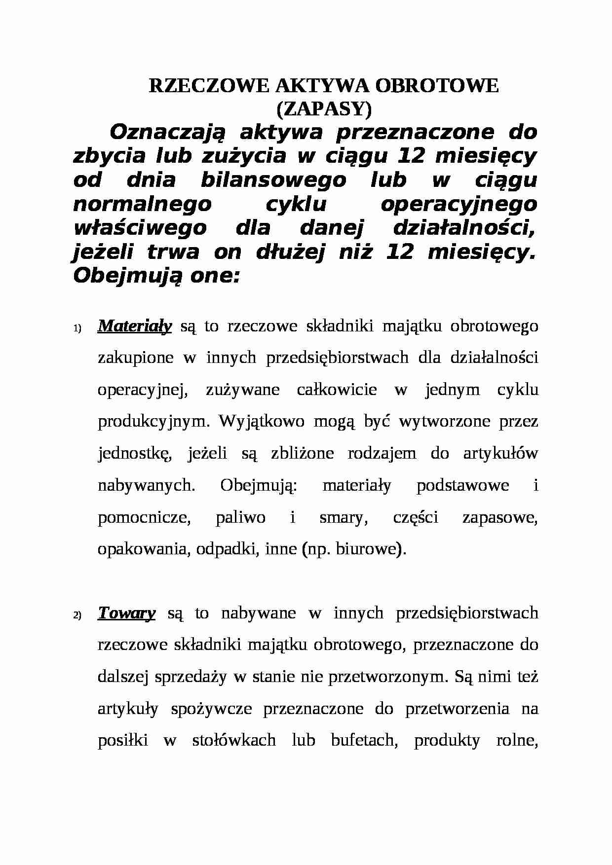 Rzeczowe aktywa obrotow - strona 1