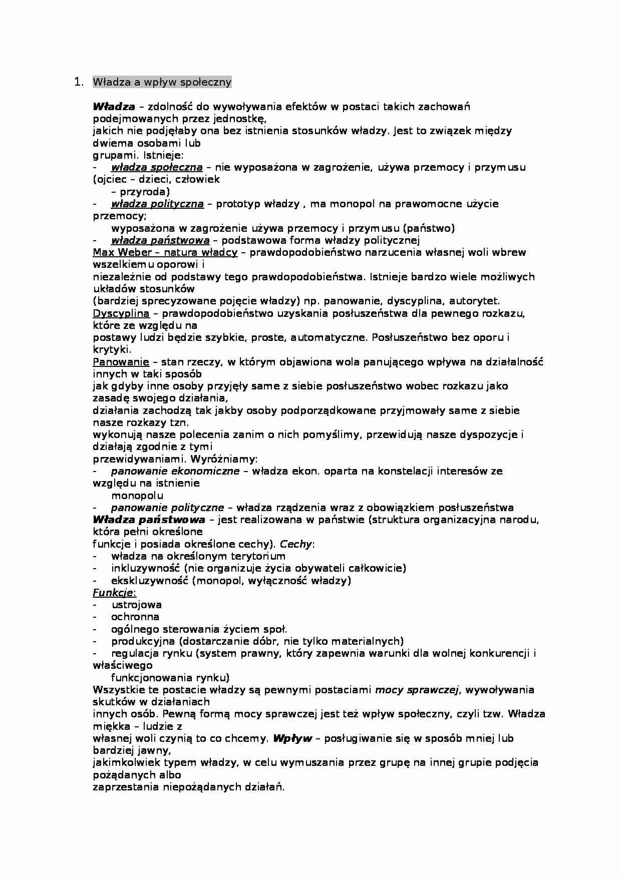 Władza a wpływ społeczny - strona 1
