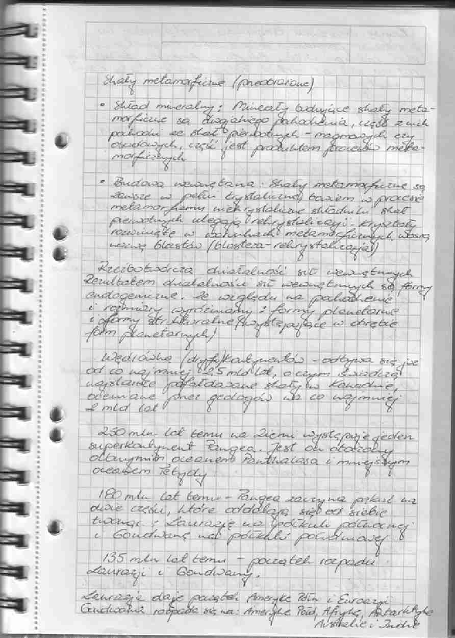 Geomorfologia wykład - rzeźbotwórcza działalność sił zewnętrznych, procesy endogeniczne - strona 1