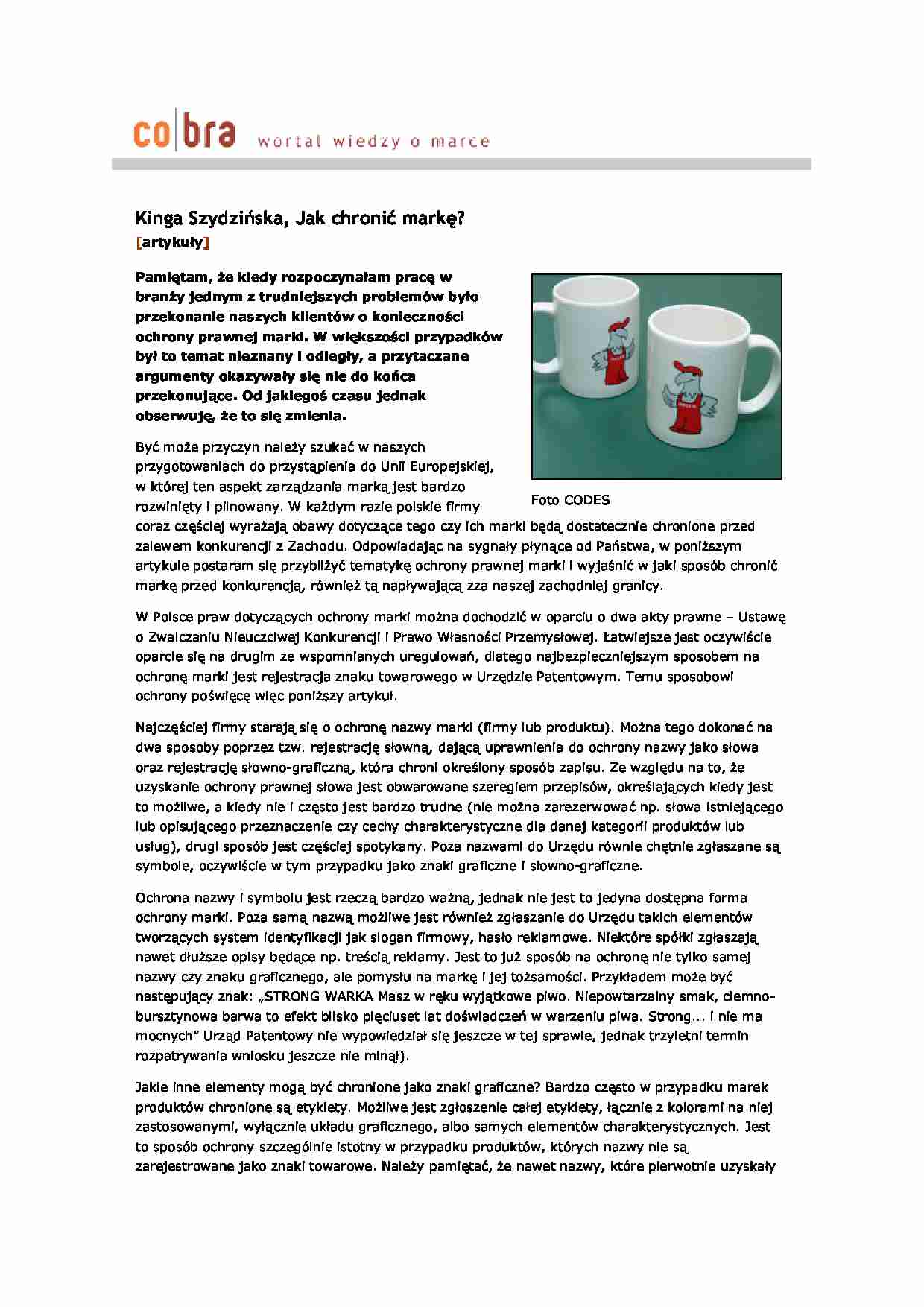 Jak chronić markę- opracowanie - strona 1