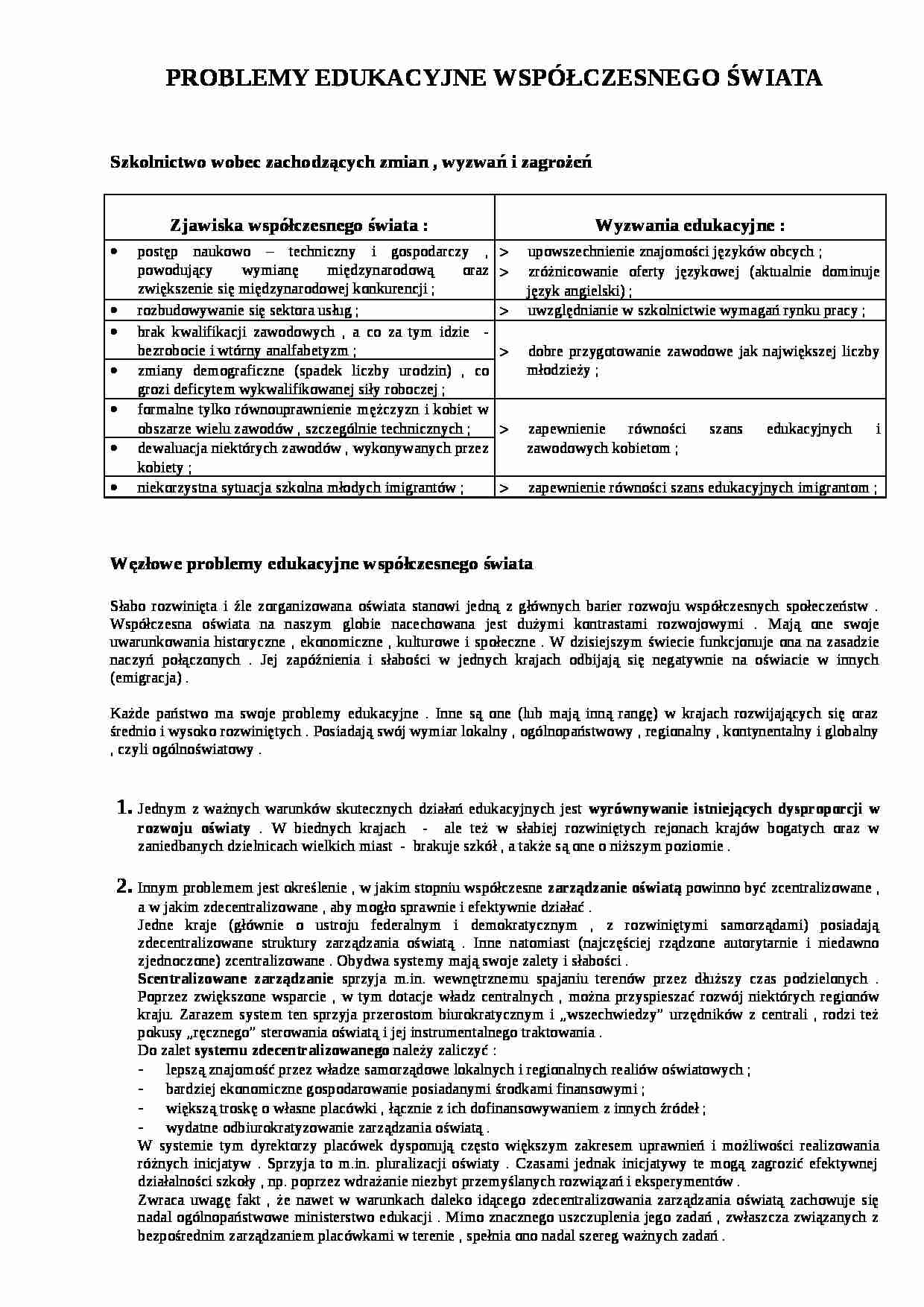 Problemy edukacyjne - wykład - strona 1
