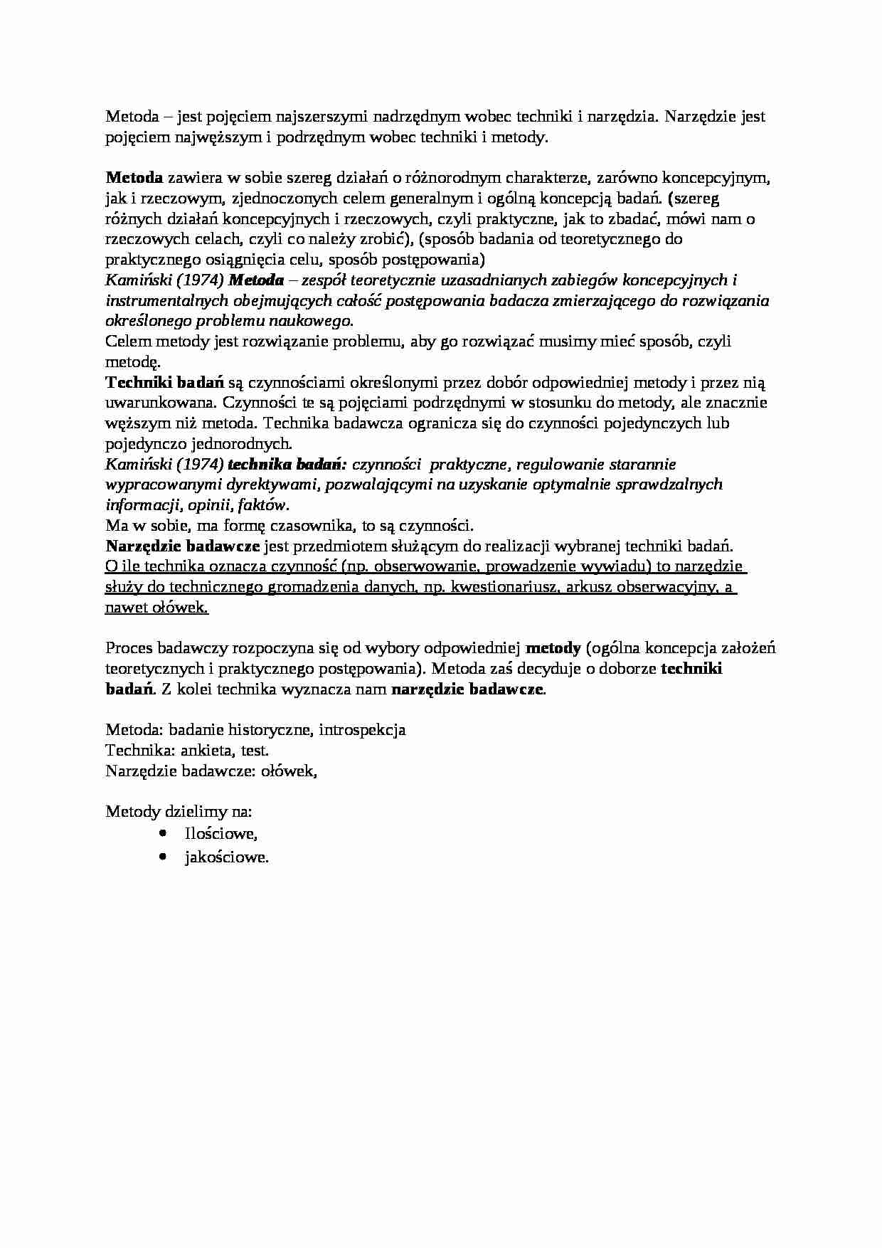 Pojęcie metody - wykład - strona 1