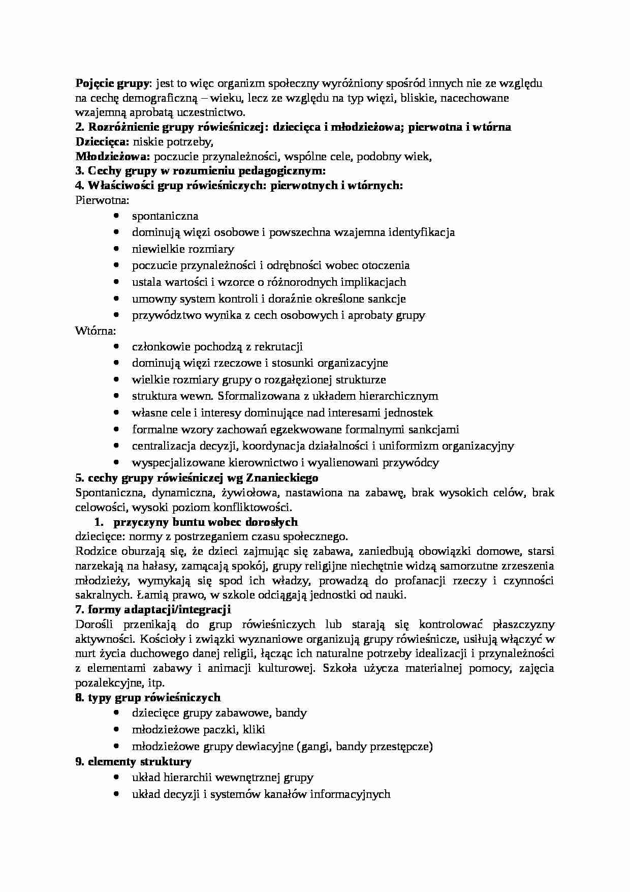 Pojęcie grupy - wykład - strona 1
