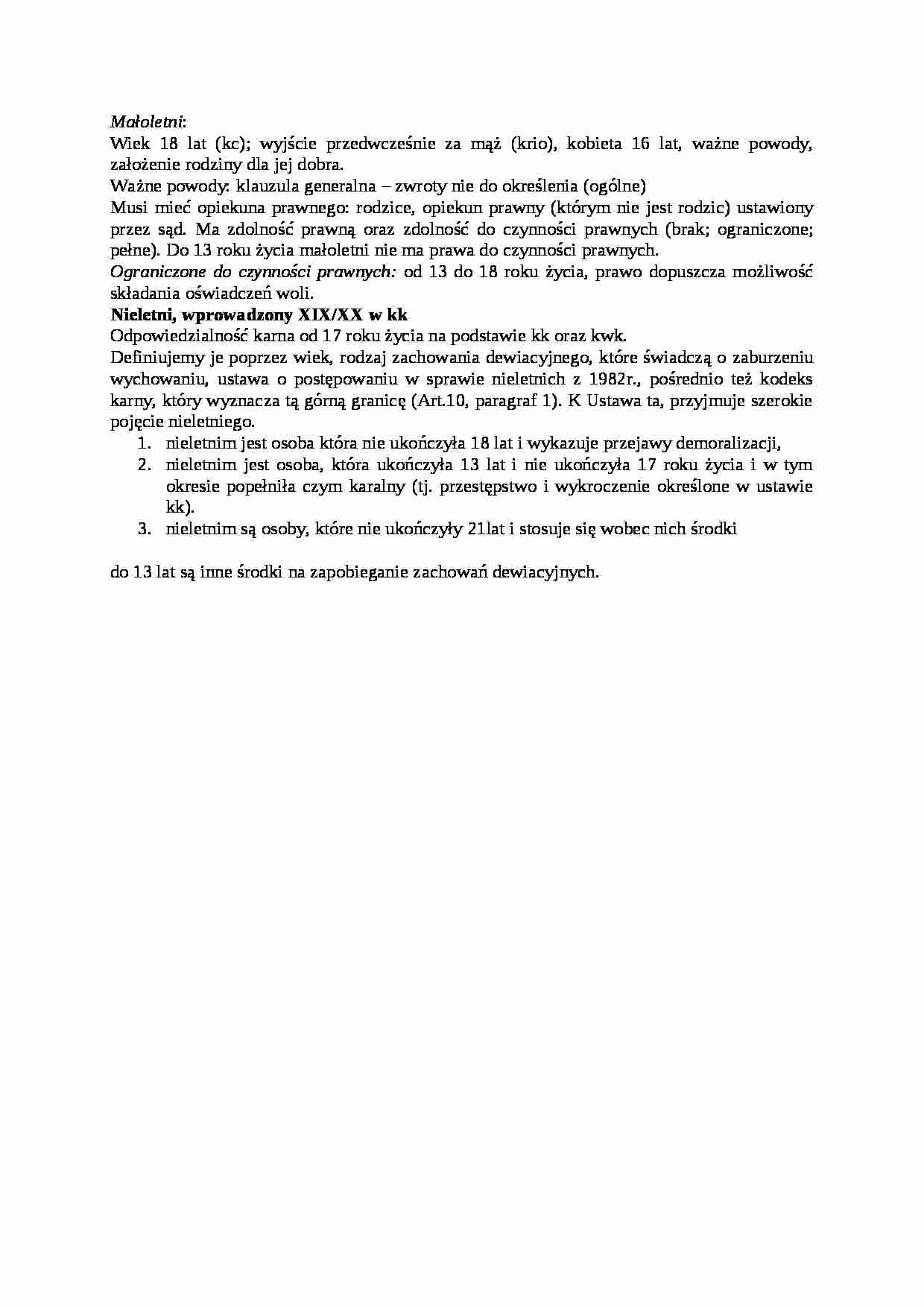 Małoletni - wykład - strona 1
