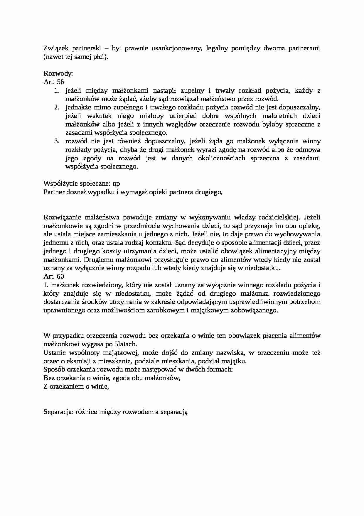 Związek partnerski - wykład - strona 1