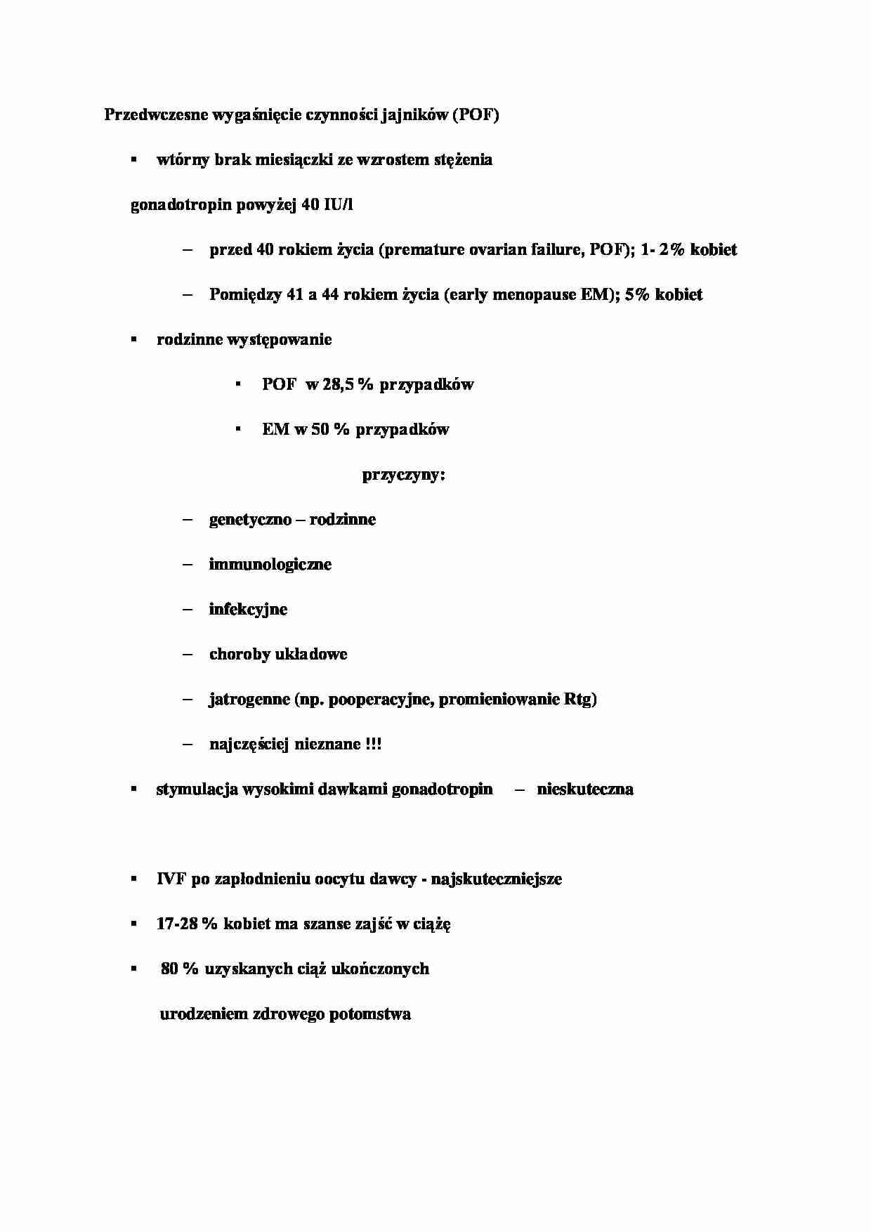 Przedwczesne wygaśnięcie czynności jajników - strona 1