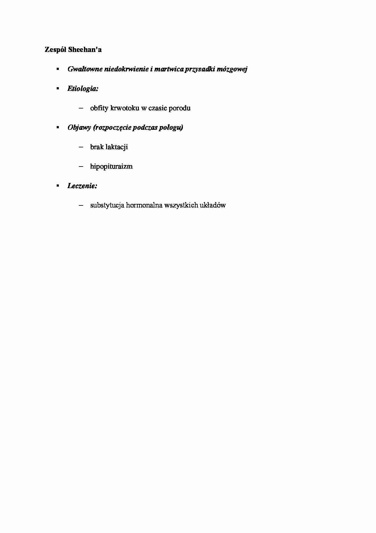 Zespół Sheehan'a - strona 1