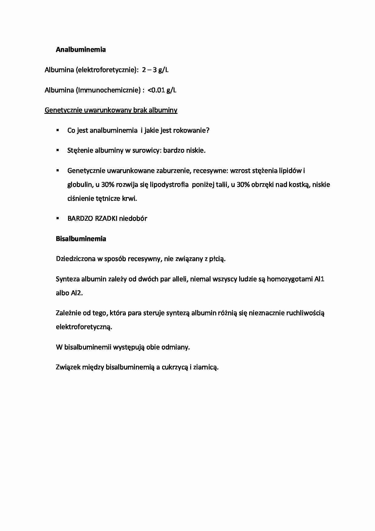 Analbuminemia - strona 1