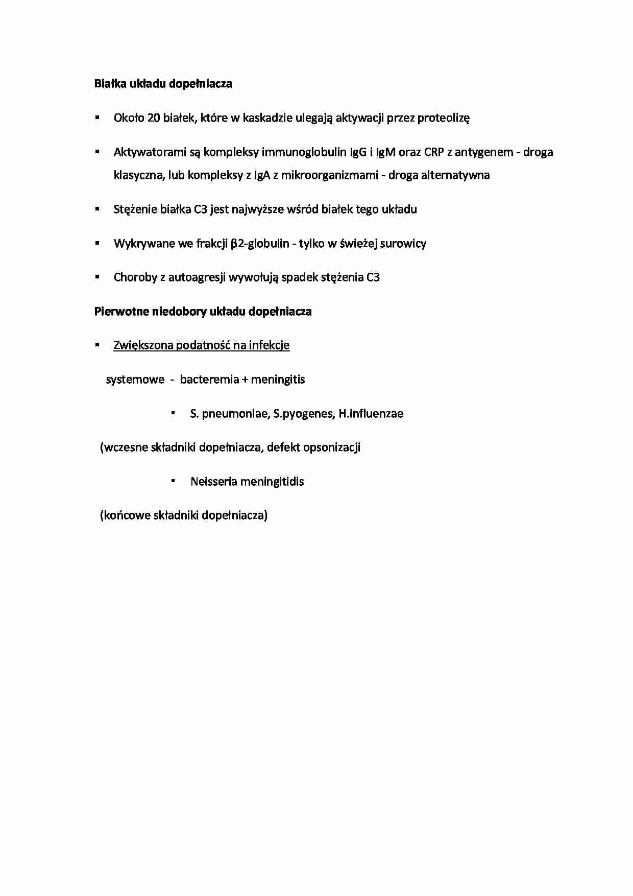 Białka układu dopełniacza - strona 1